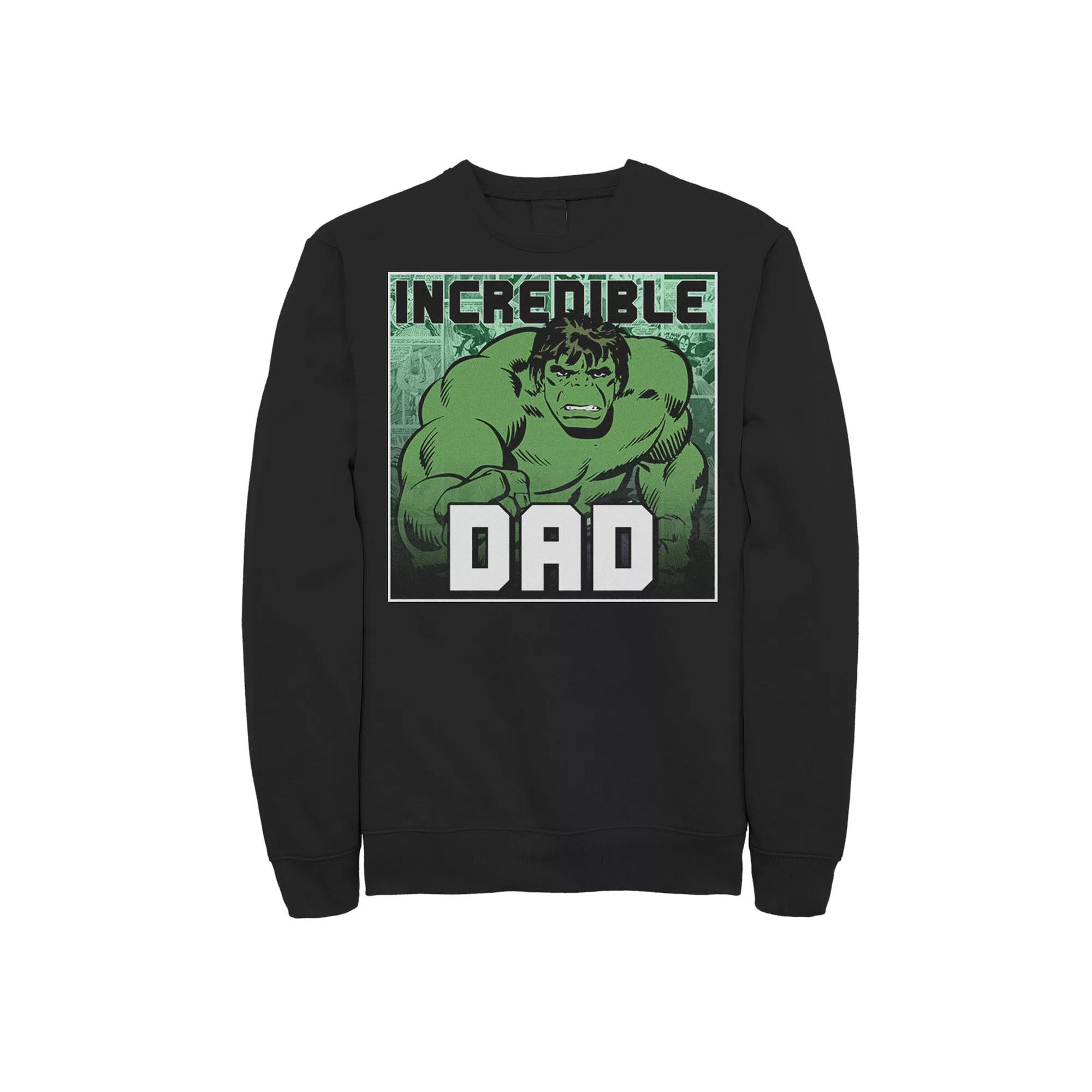 Men's Marvel Hulk Father's Day Incredible Dad Sweatshirt, Size: Medium, Black Product Image