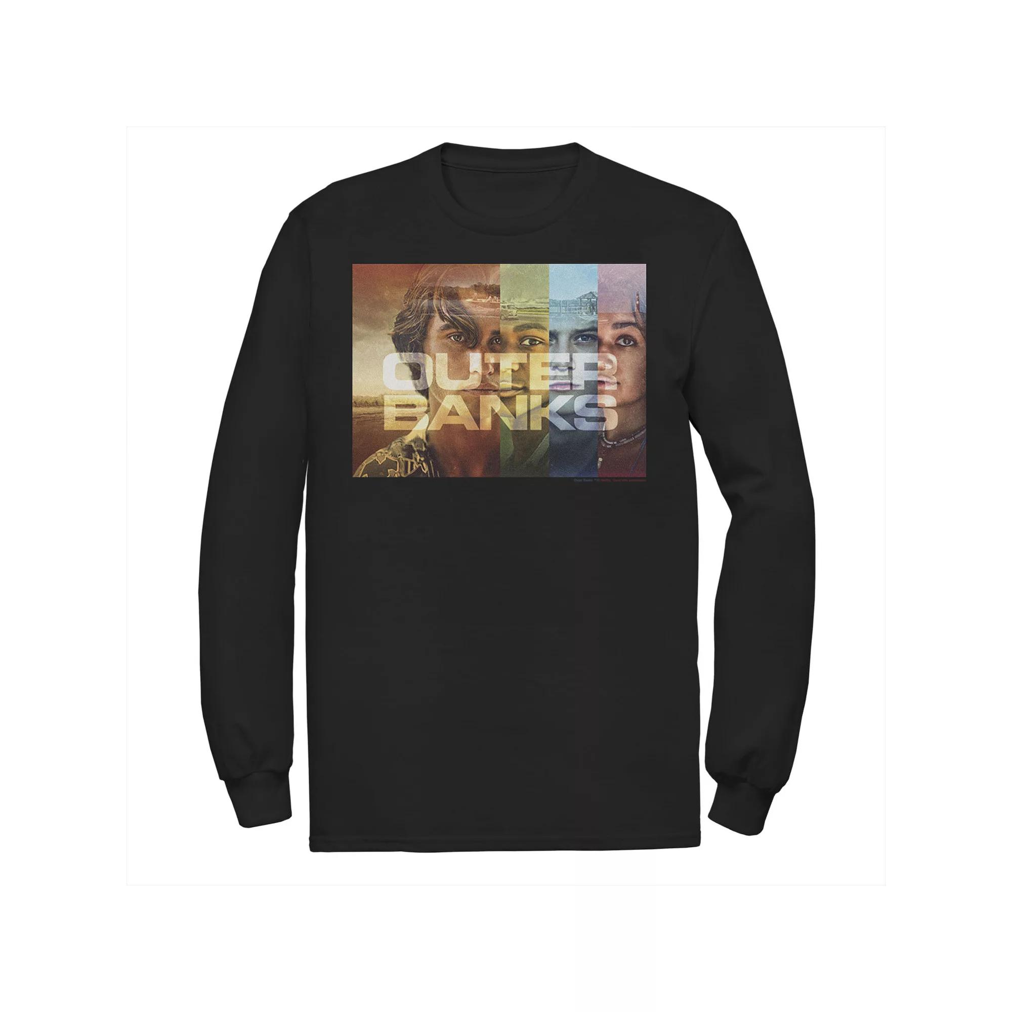 Men's Outer Banks Character Panels Poster Tee, Size: Large, Black Product Image