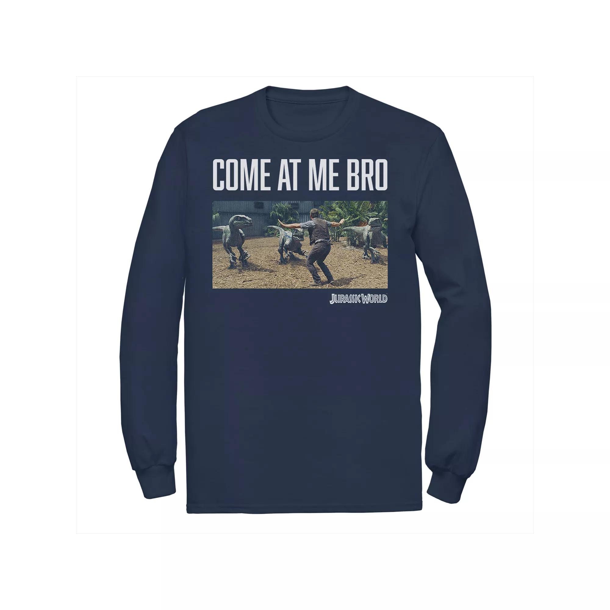 Men's Jurassic World Come At Me Bro Movie Still Long Sleeve Graphic Tee,  Product Image