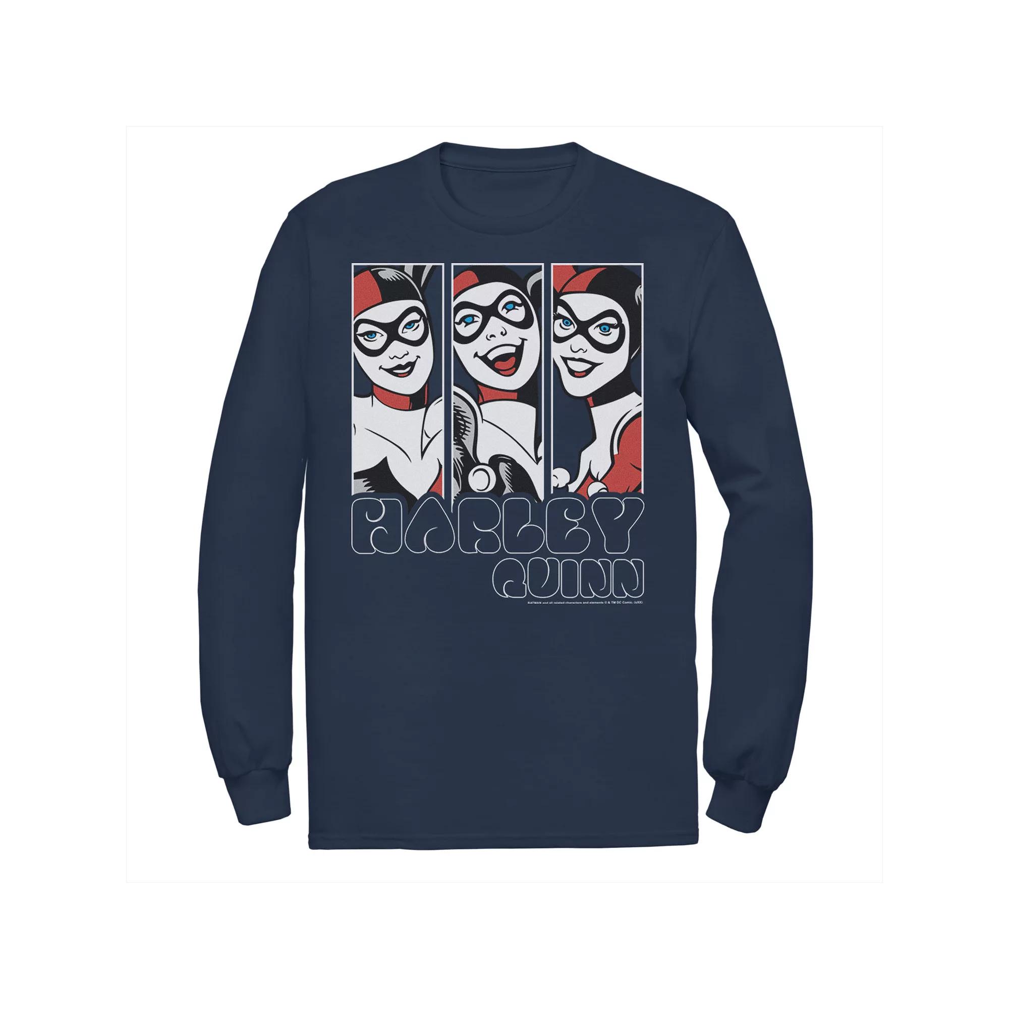 Men's Batman Harley Quinn Vintage Portrait Panel Tee, Size: Small, Black Product Image