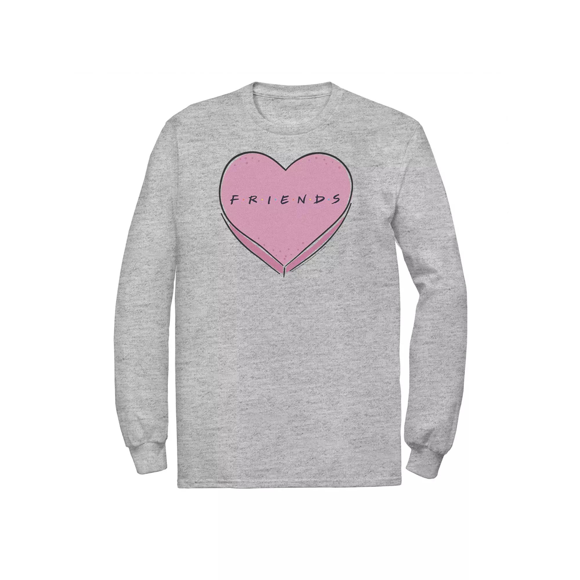 Men's Friends Valentine's Day Candy Heart Logo Long Sleeve Tee,  Product Image