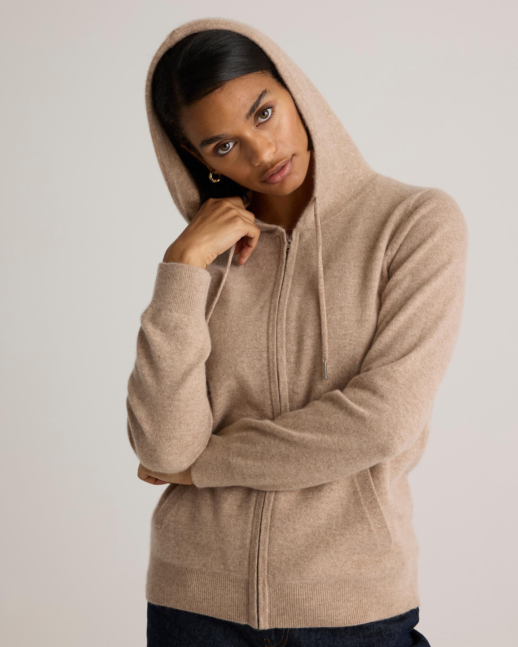 Quince | Women's Mongolian Cashmere Full-Zip Hoodie Jacket Size XS Product Image