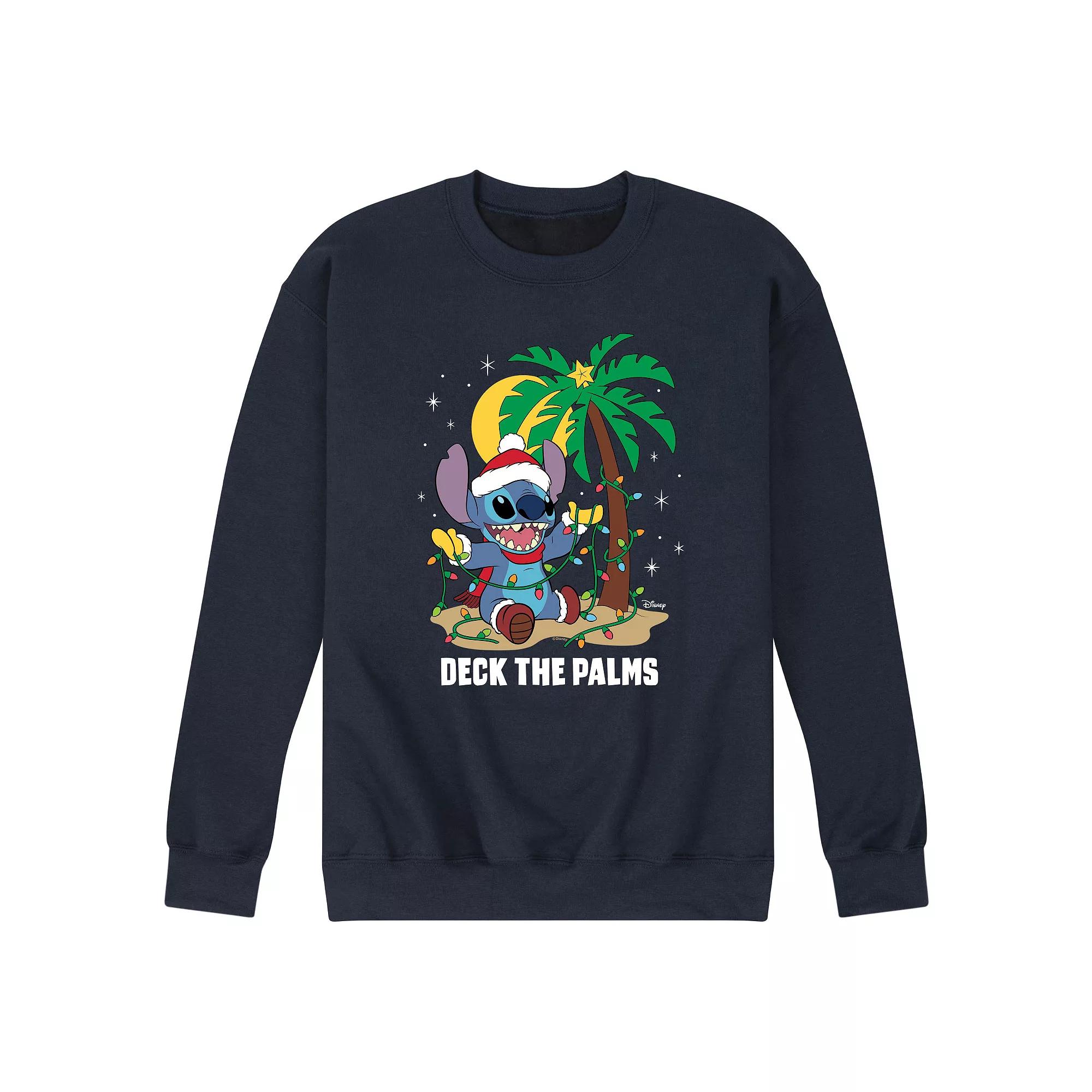 Disney's Lilo & Stitch Men's Deck The Palms Fleece Sweatshirt,  Product Image