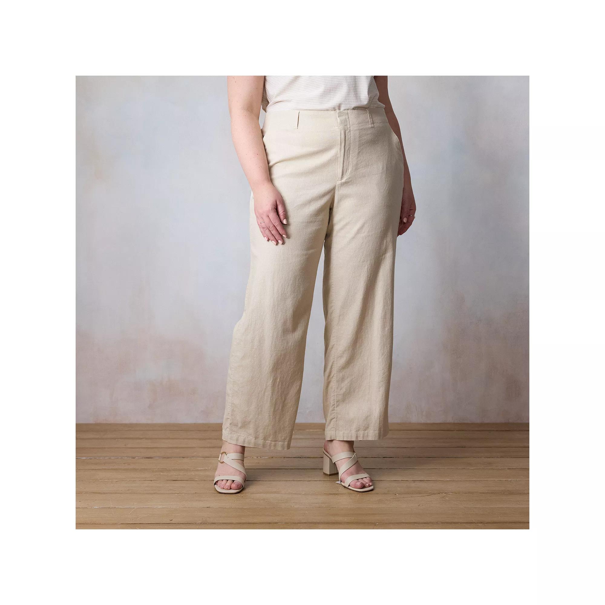 Plus Size LC Lauren Conrad Elastic Back Drapey Trouser Pants, Women's, Size: 20W Short, Academy Green Product Image