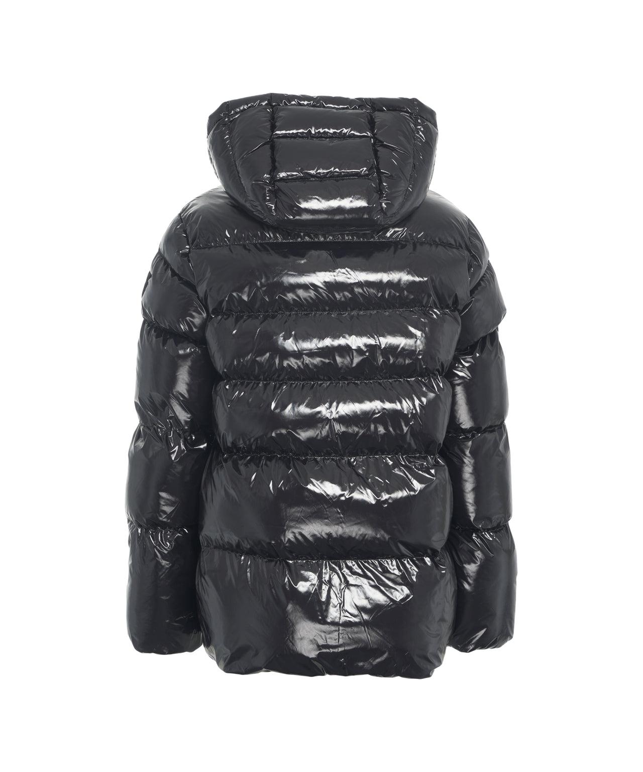 Quilted down jacket with hood Product Image