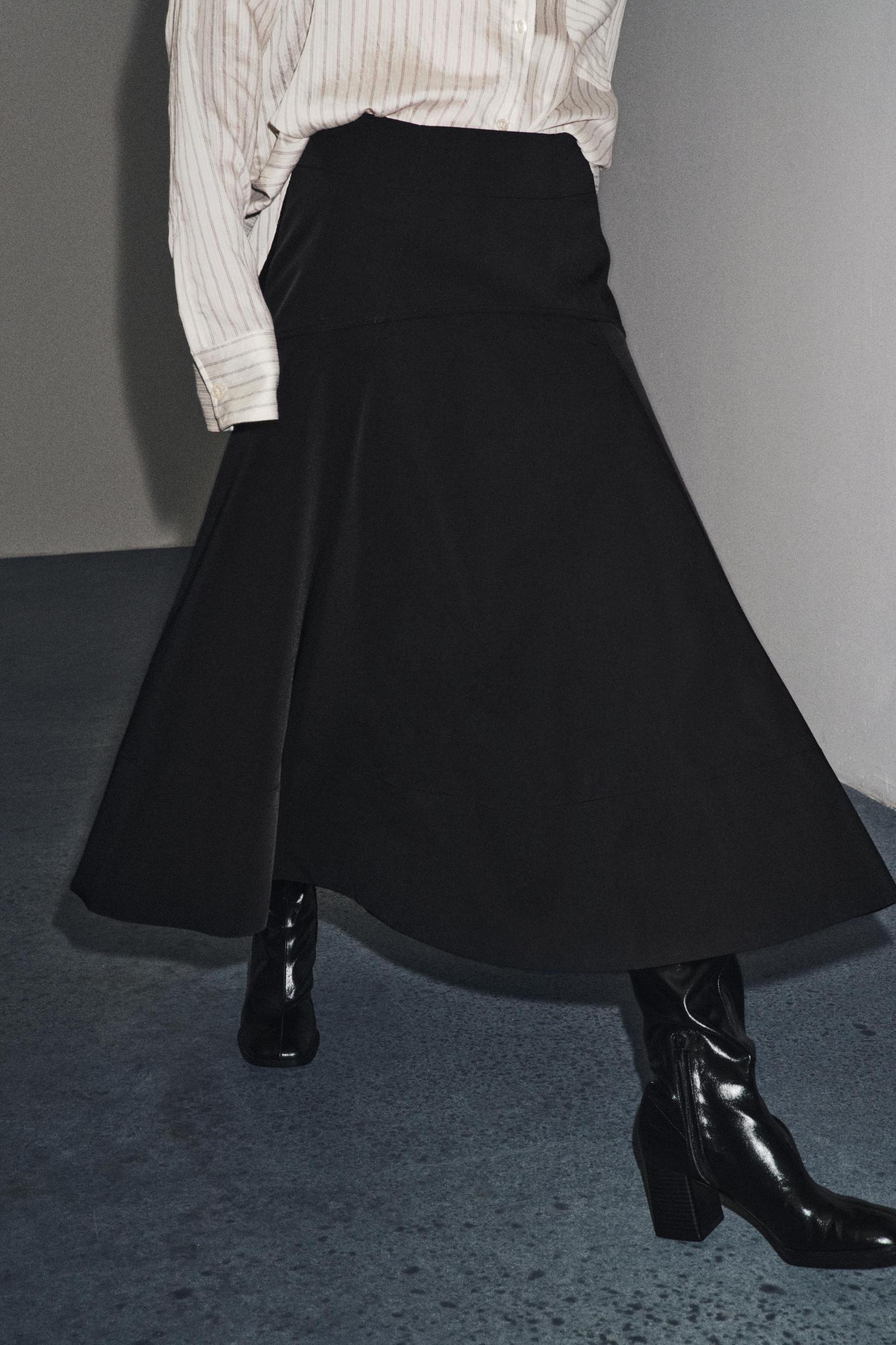 ZW COLLECTION FLARED BELT SKIRT Product Image