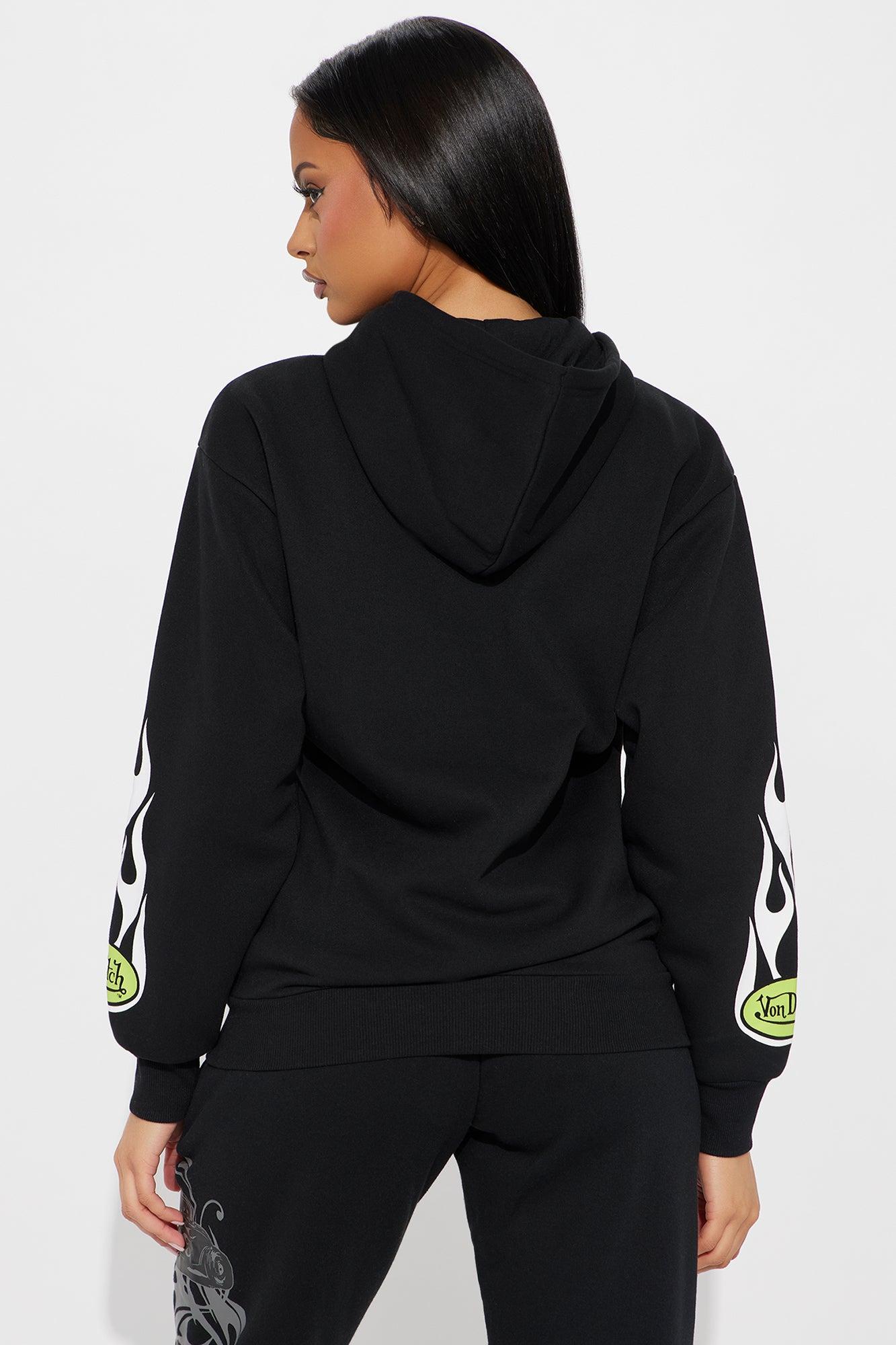Von Dutch Car Show Zip Front Hoodie - Black/Green Product Image