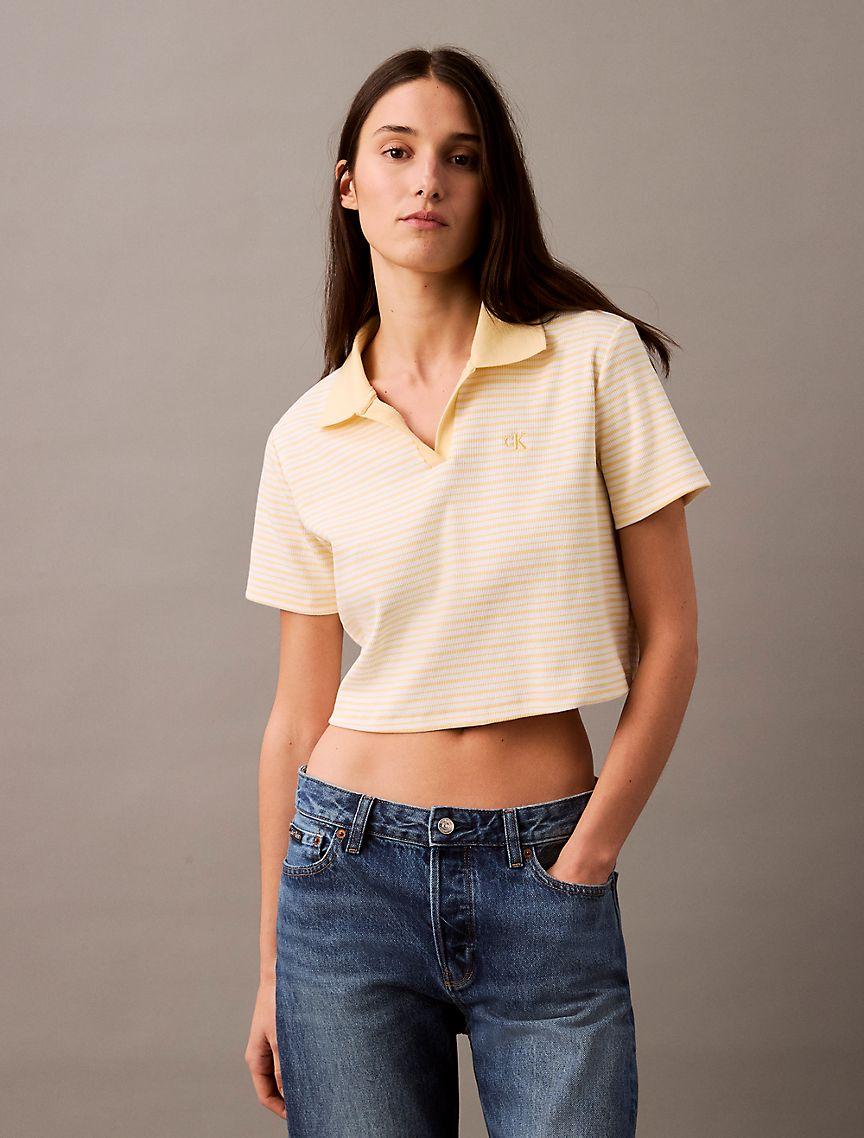 Cotton Contour Rib Polo Tee Product Image