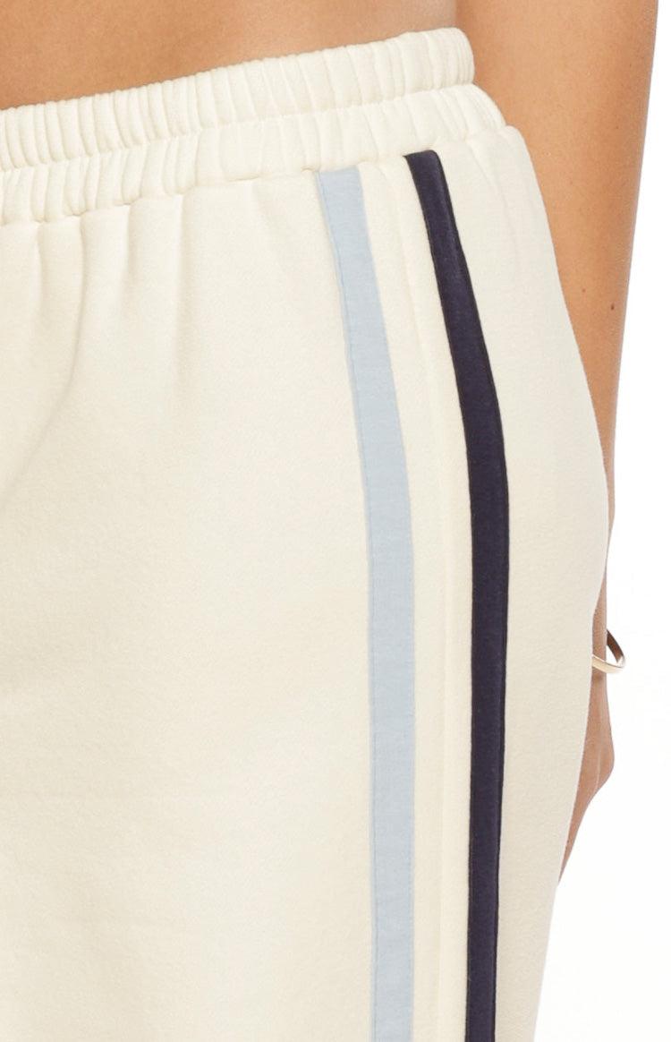 Leya White Contrast Stripe Pants Product Image