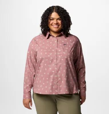 Columbia Womens Silver Ridge Utility Patterned Long Sleeve Shirt - Plus Size- Product Image