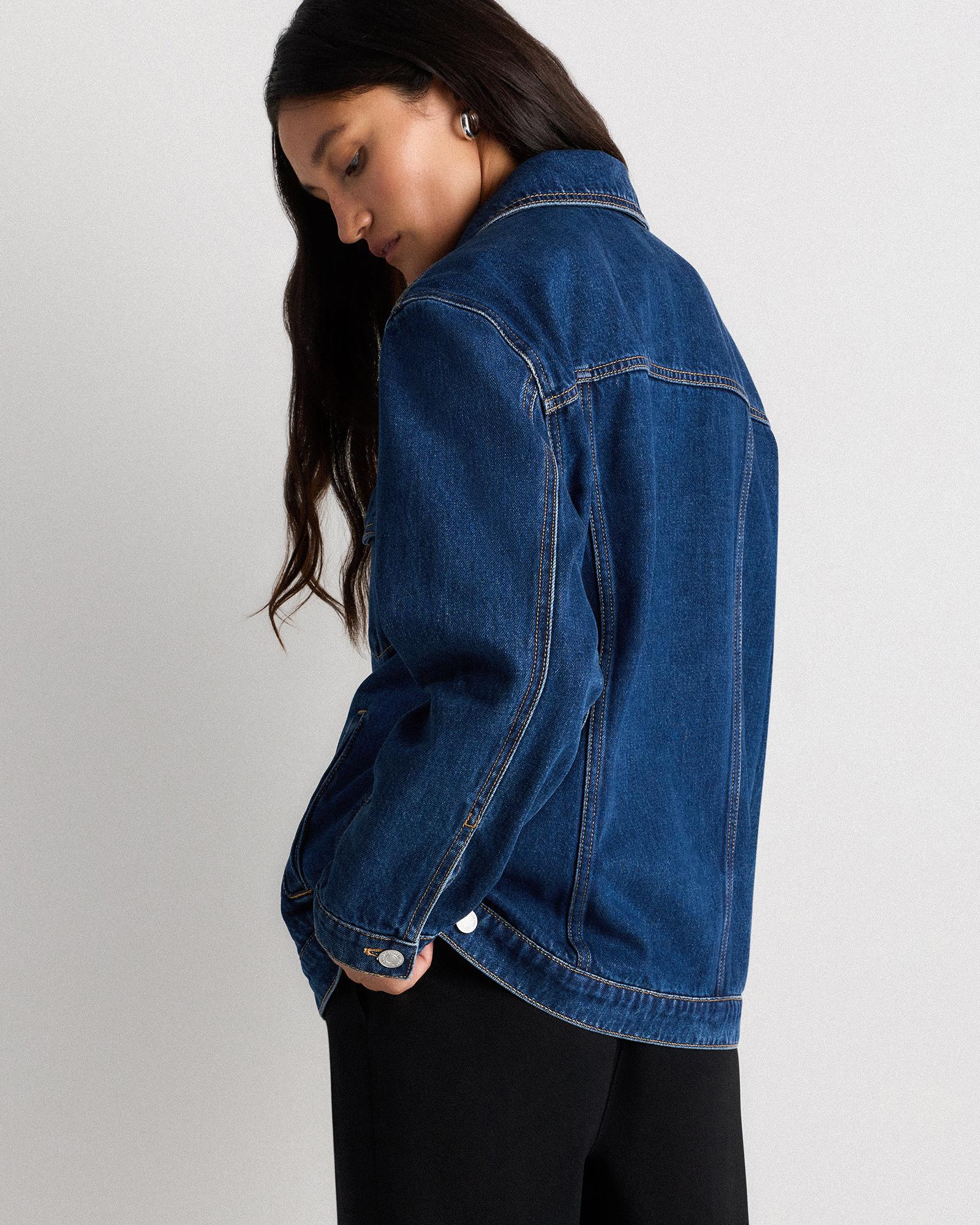 Quince | Women's Oversized Denim Jacket Organic Cotton Product Image