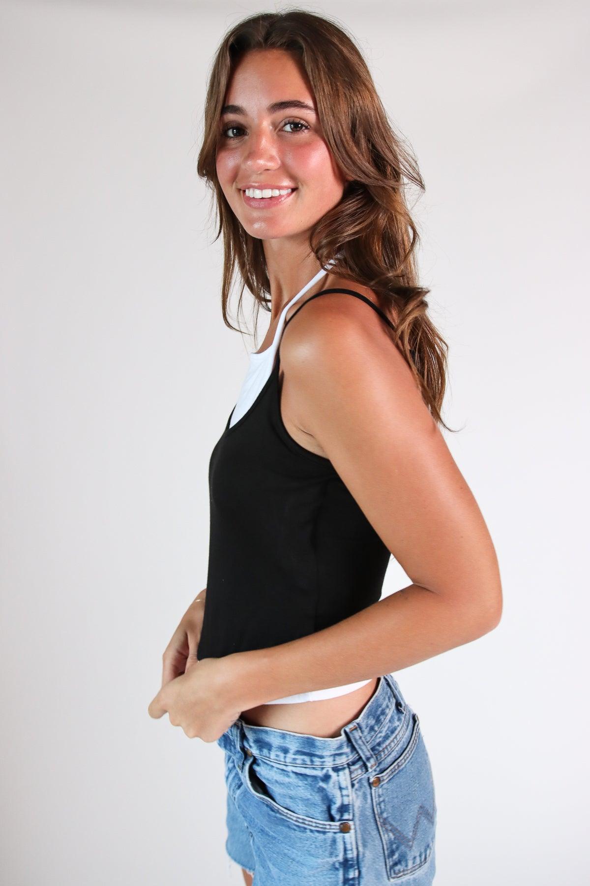 Layered Halter Cami Tank Top Product Image