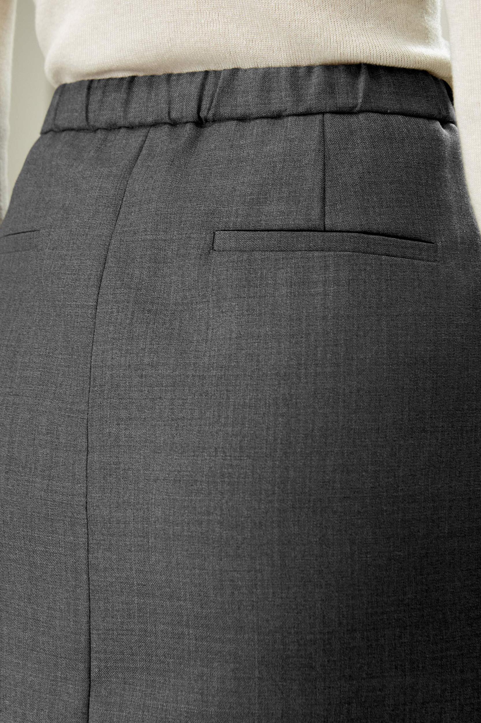 LILYSILK Wool Skirt - Female - Black Silk and Wool - Delicate Elastic Back Waist Skirt 6 Product Image