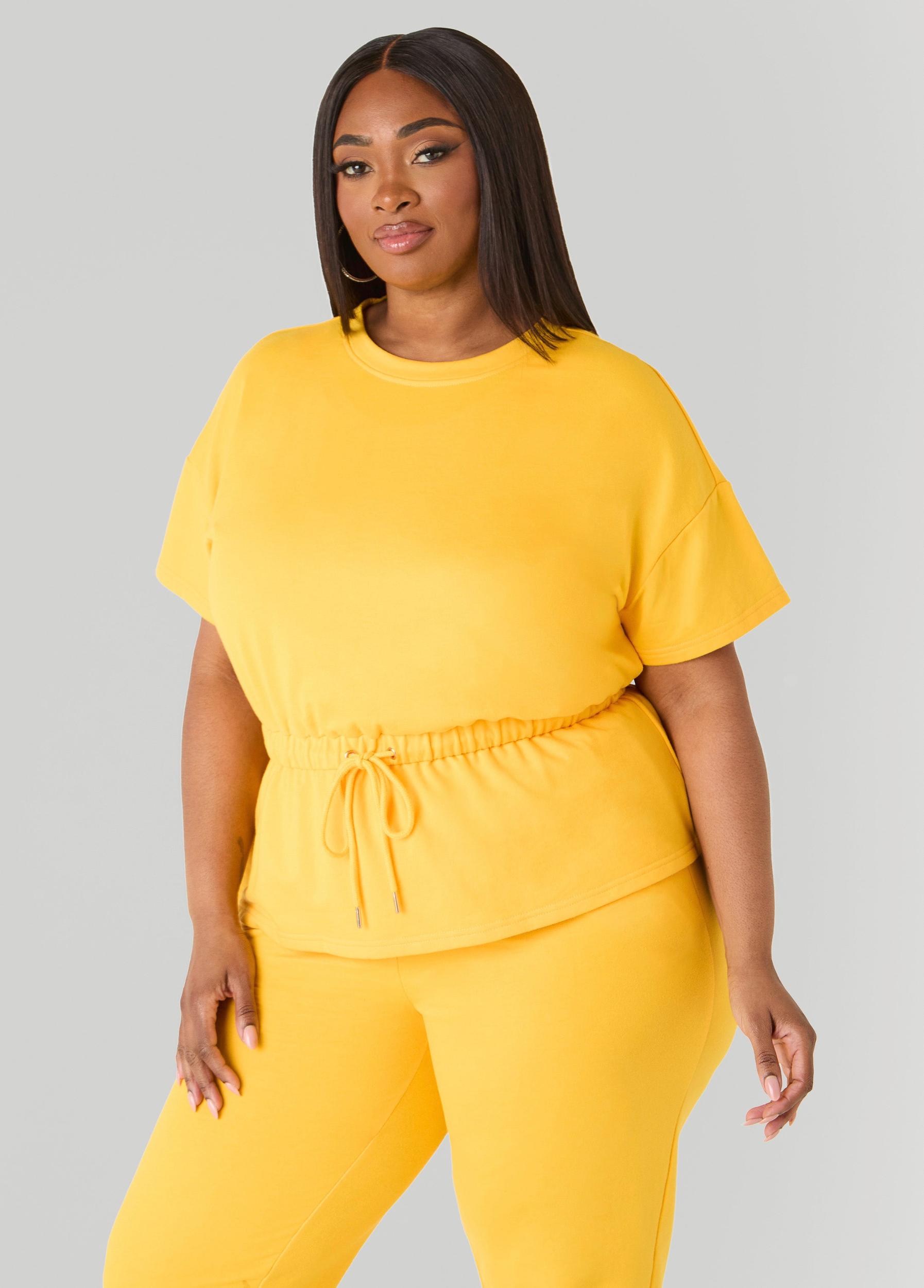 Drawstring Peplum Sweatshirt Product Image