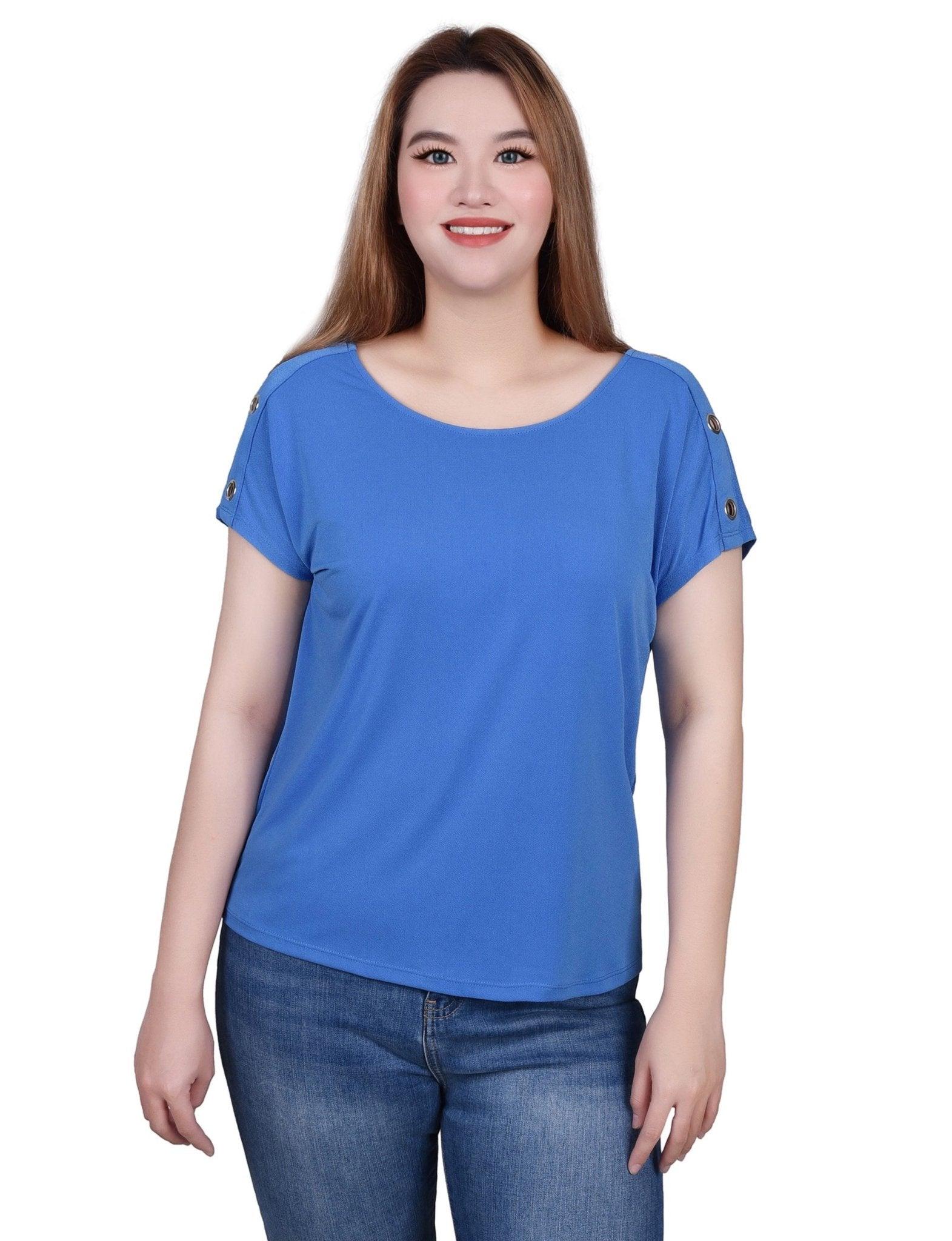 Short Sleeve Extended Sleeve Tunic Top - Petite Product Image