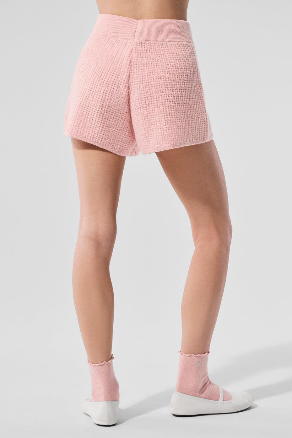 Cashmere High-Waist Plush Waffle Short - Pink Quartz Female Product Image