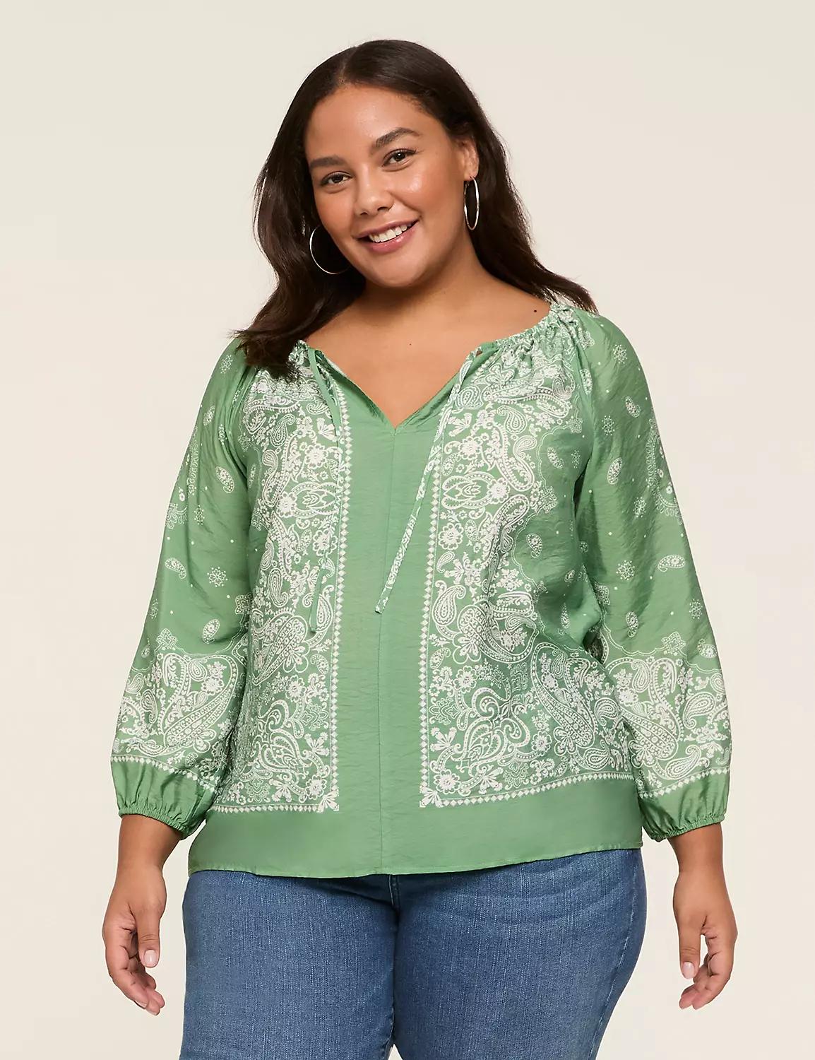 Swing Tie-Neck Blouse Product Image