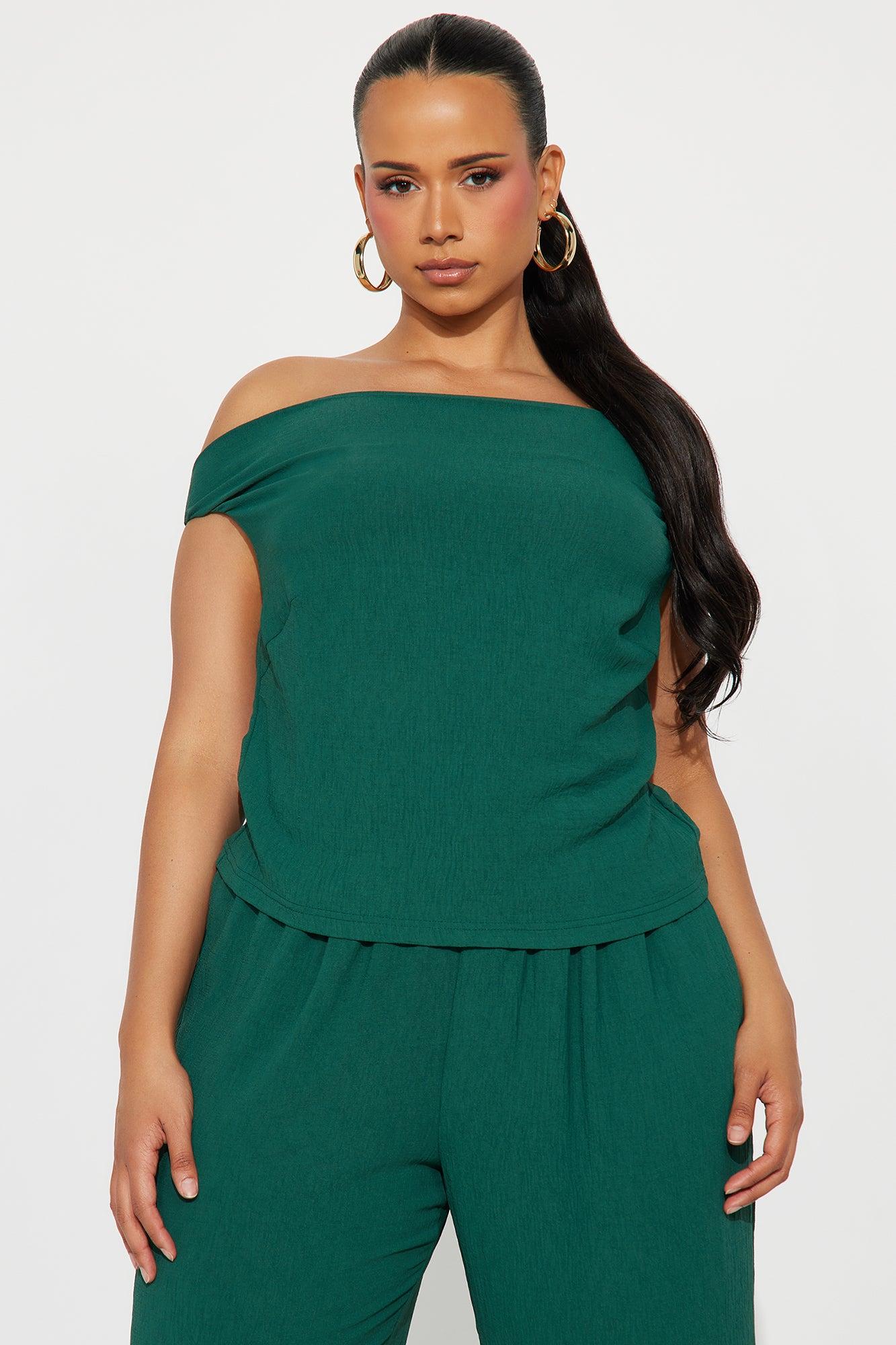 Ana Off Shoulder Pant Set - Hunter Female Product Image