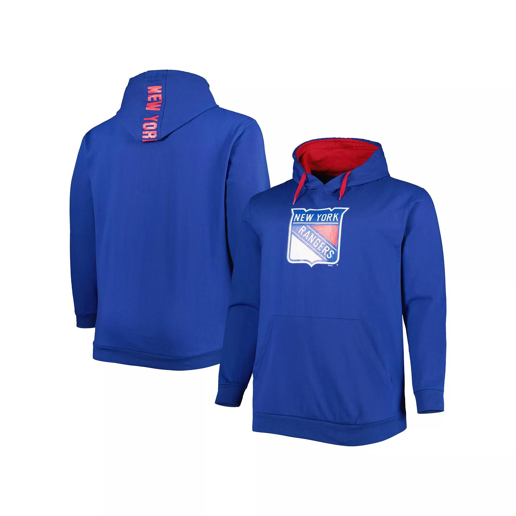 Men's Blue New York Rangers Big & Tall Fleece Pullover Hoodie, Size: 5XB, Ran Blue Product Image
