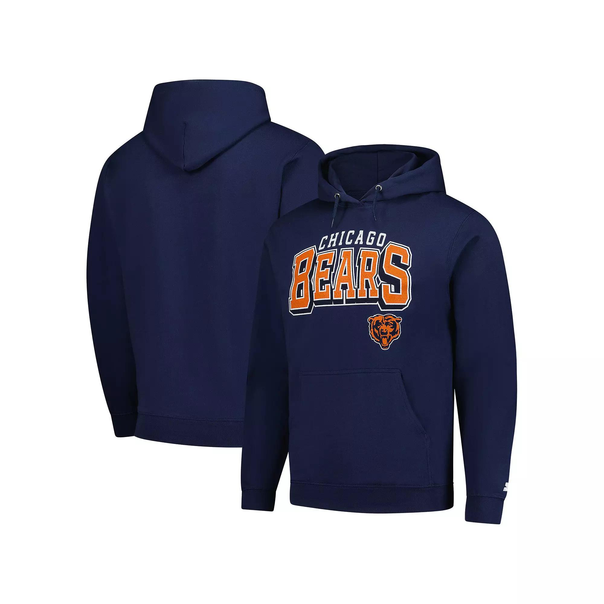 Mens Starter Chicago Bears Vintage Pullover Hoodie Blue Product Image