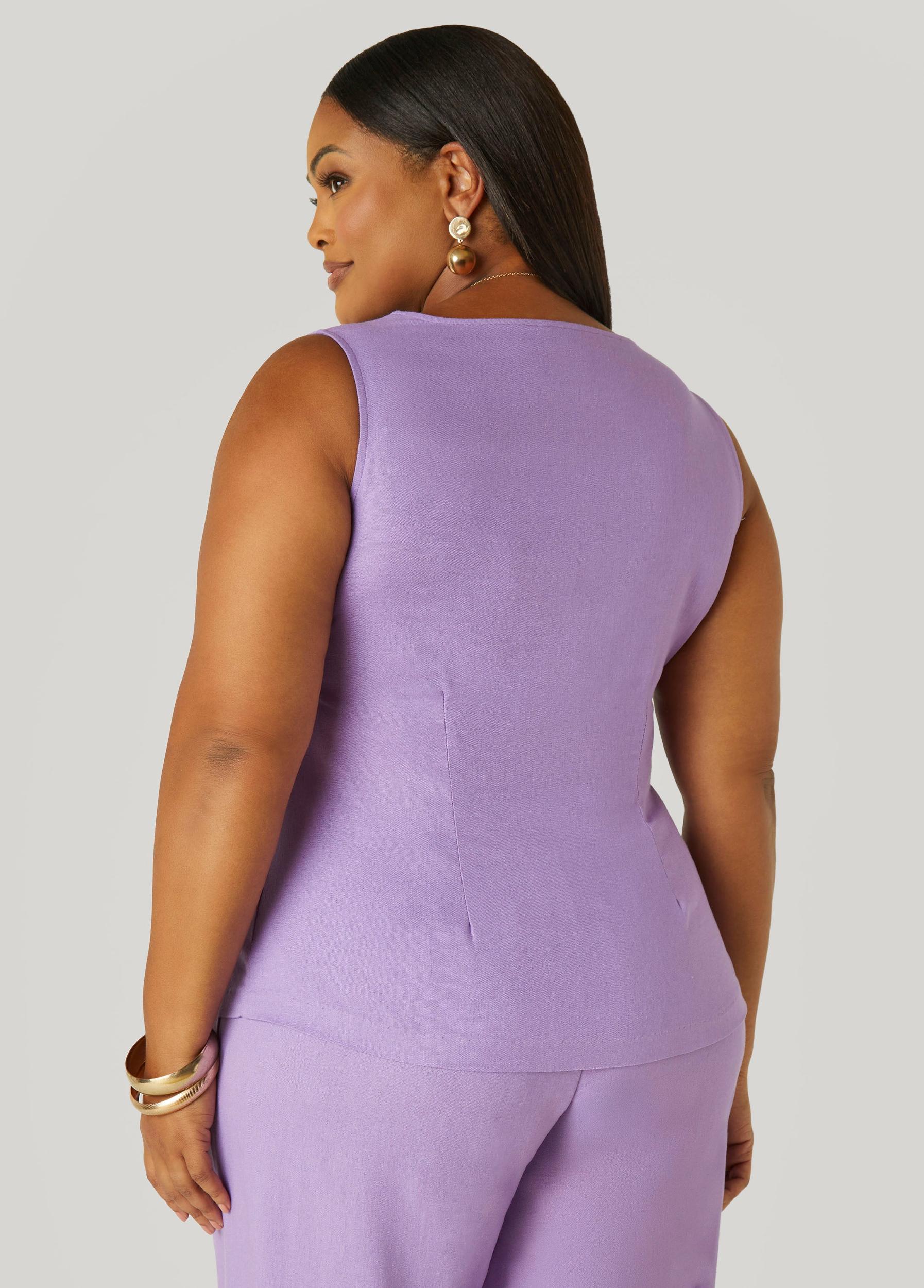 Plus Size Button Front Vest Ashley Stewart Product Image