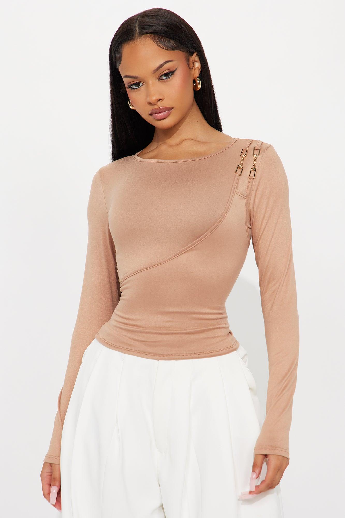 Zeta Long Sleeve Top - Mocha Female Product Image