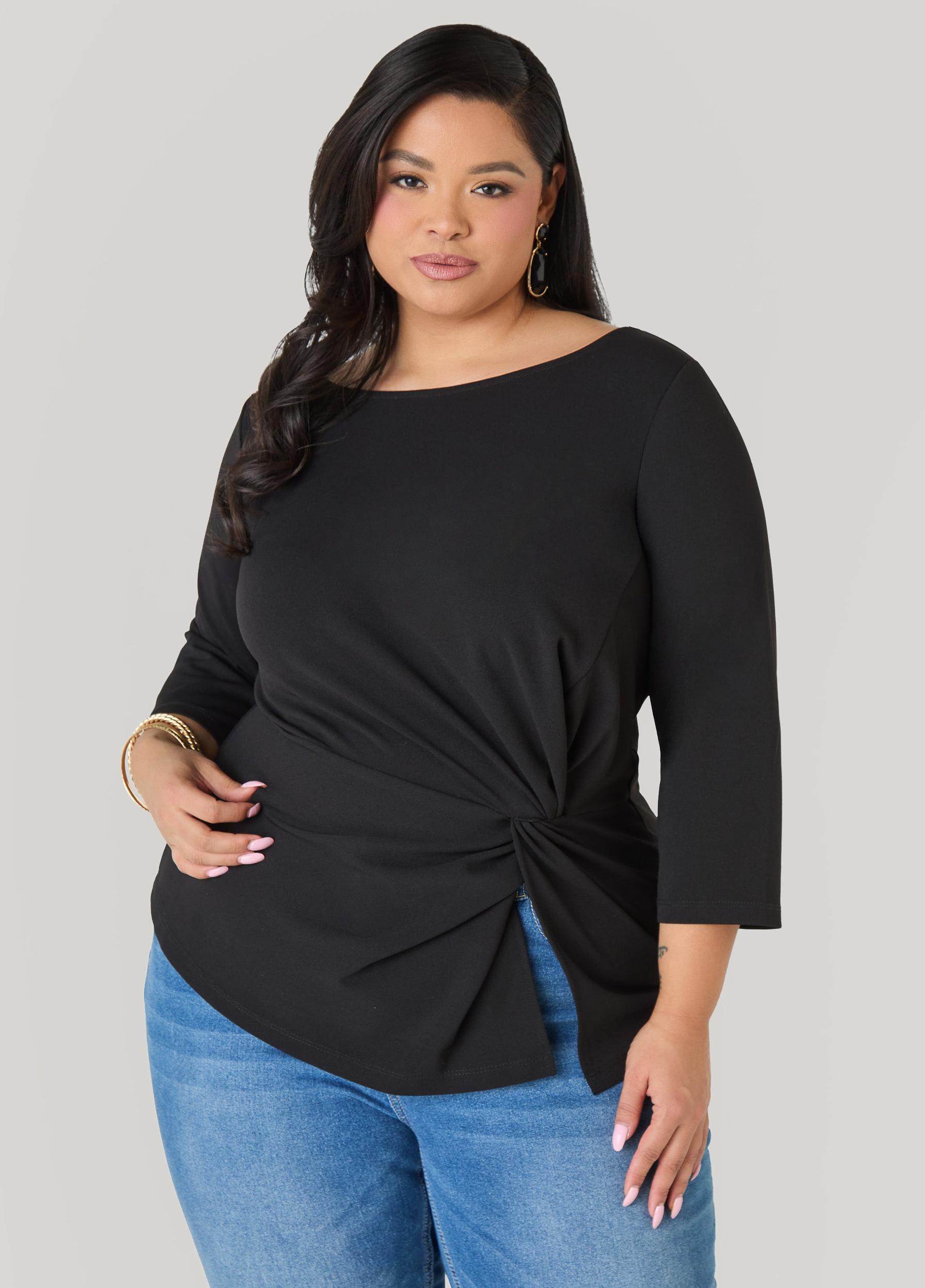 Knotted Boat Neck Top Product Image