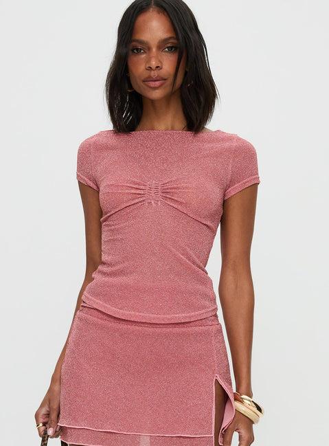 Crystal Clear Mesh Top Pink Product Image