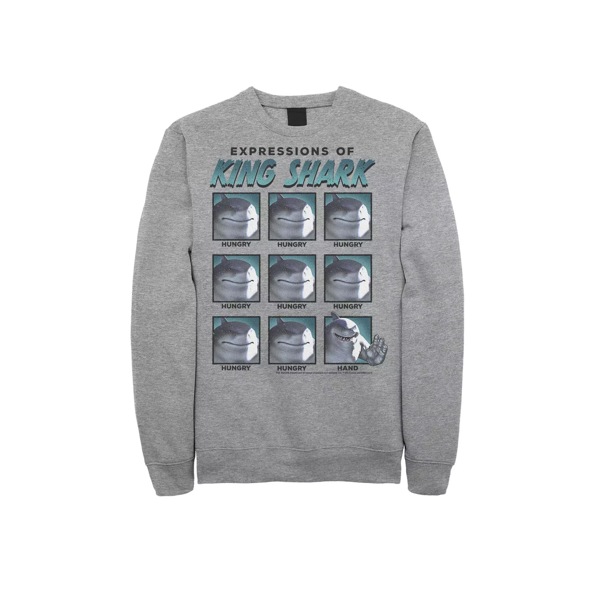 Men's The Suicide Squad Expressions Of King Shark Sweatshirt, Boy's,  Product Image