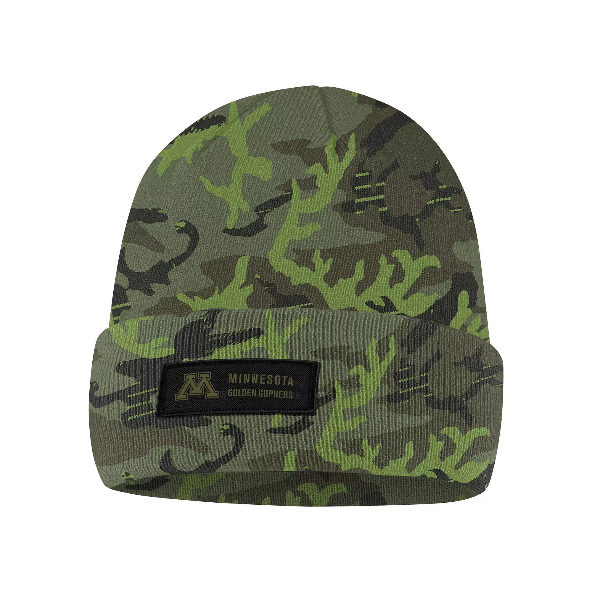Men's Nike Camo Minnesota Golden Gophers Military Pack Cuffed Knit Hat, Green Product Image
