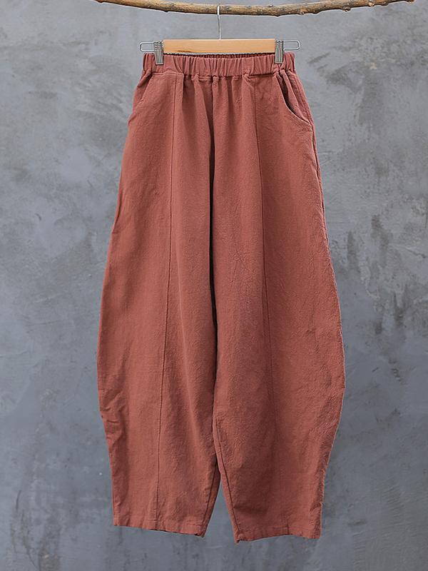 Simple High Waisted Solid Color Wide Leg Pants Product Image