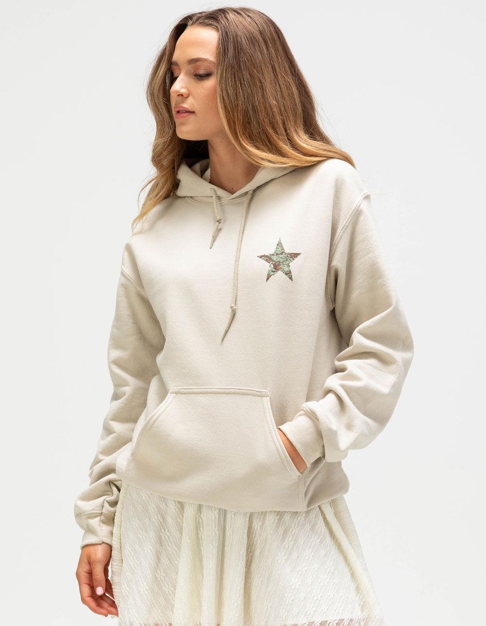 RIOT SOCIETY Camo Star Womens Hoodie - TAN Product Image