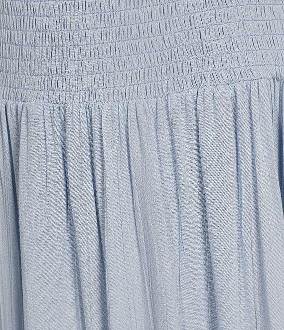 Angie Sweetheart Neck 3/4 Sleeve Smocked Bodice Midi Dress Product Image