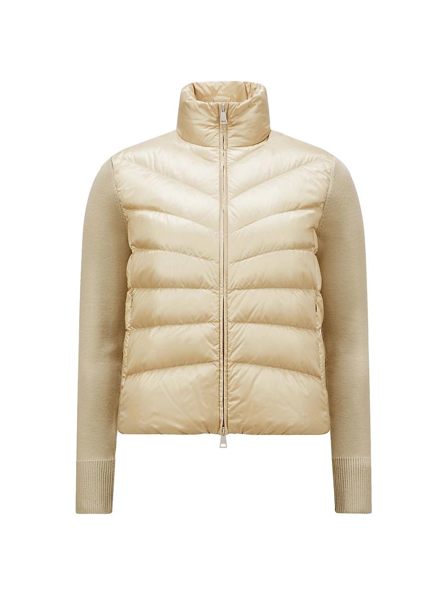 Womens Zip Front Down Knit Cardigan Product Image