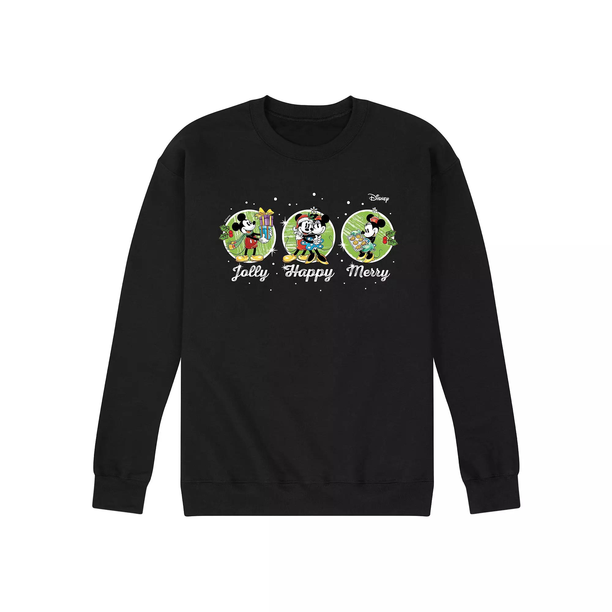 Men's Dog With Retro Mountain Graphic Fleece Sweatshirt,  Product Image