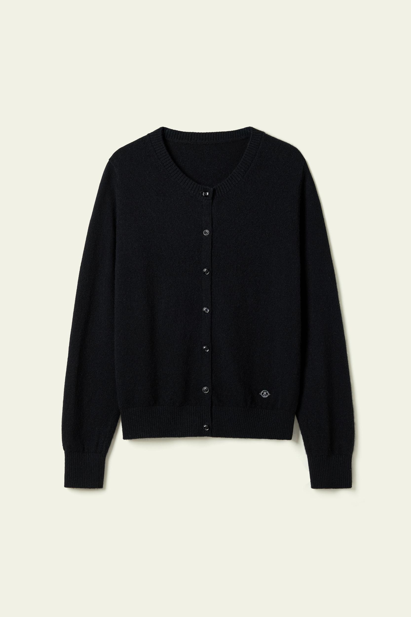 LILYSILK Women's Cashmere Cardigan | Fitted Crew Neck | 100% Cashmere | Soft & Breathable | Medium Gray | M Product Image