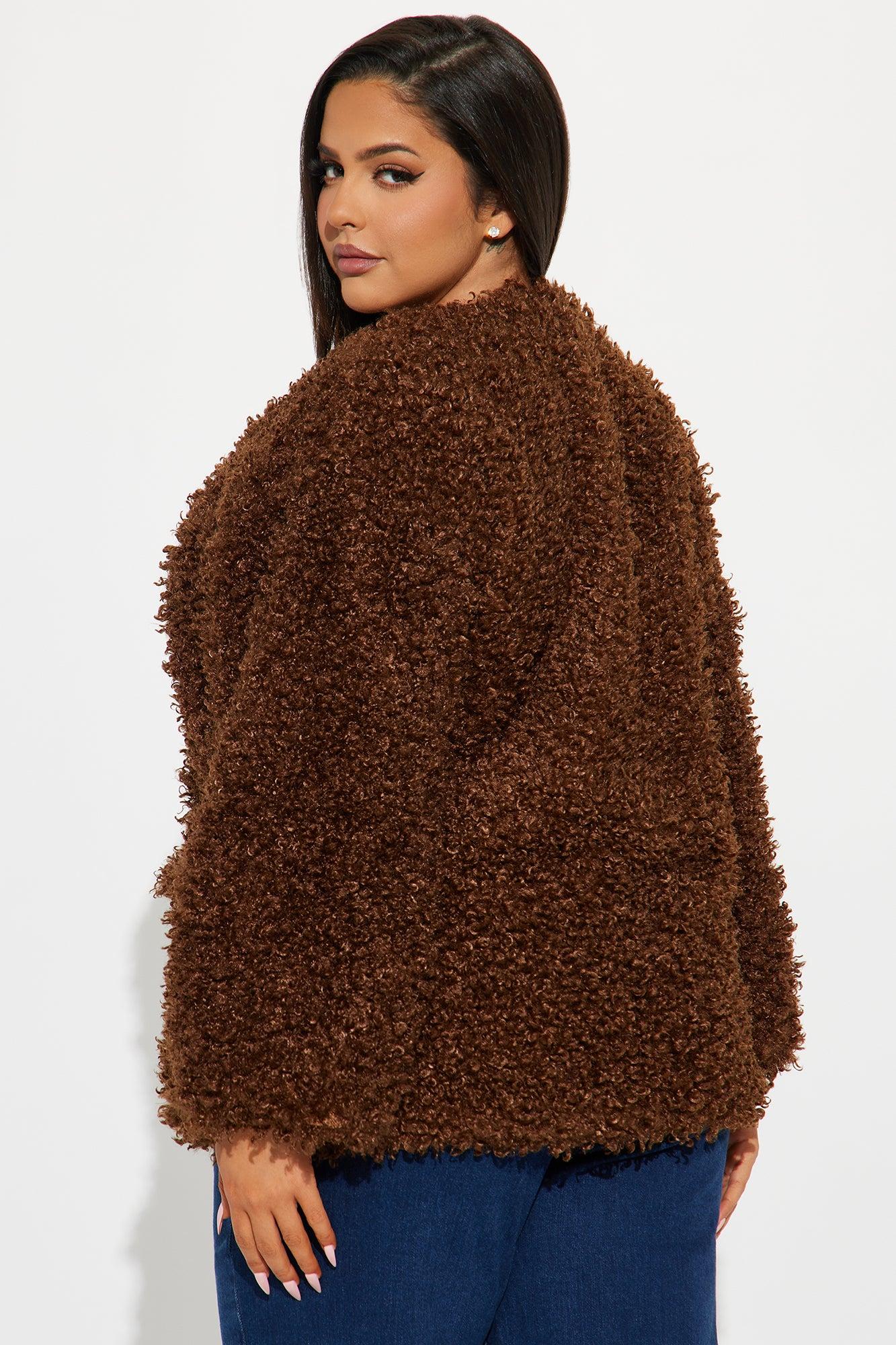 Adjust To The Fame Faux Fur Coat - Chocolate Female Product Image