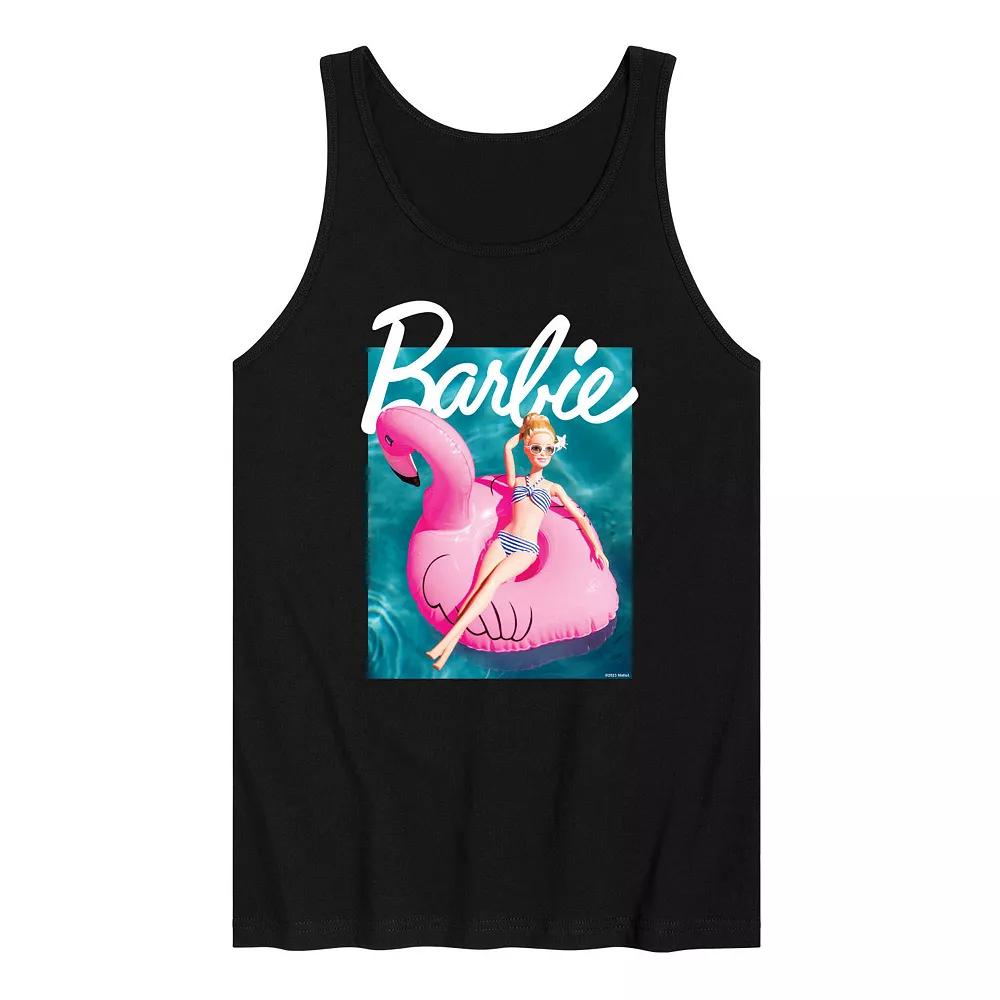Men's Barbie® Pool Flamingo Graphic Tank Top,  Product Image