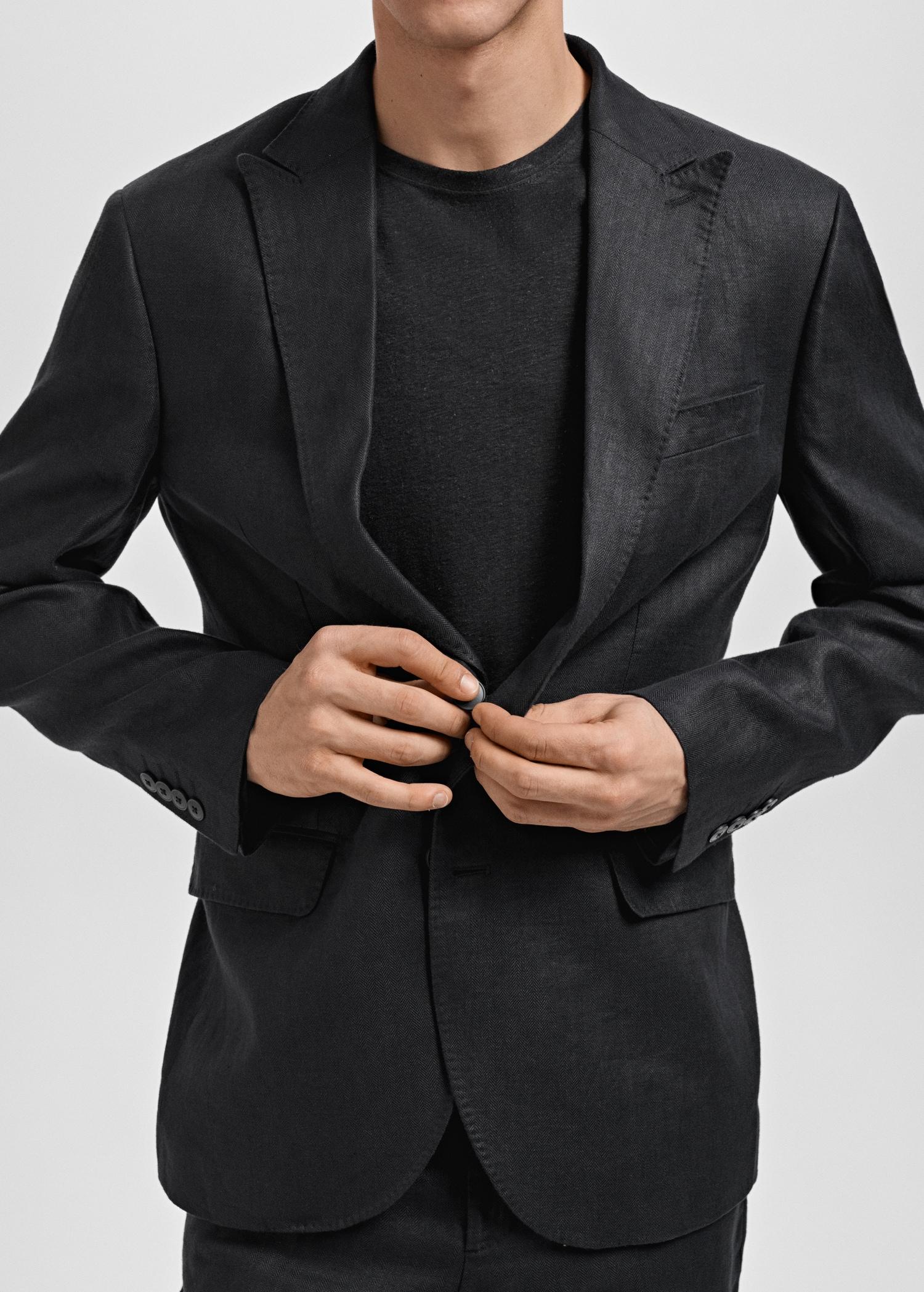 Amalfi 100% linen slim-fit suit blazer - Men | MANGO USA Product Image