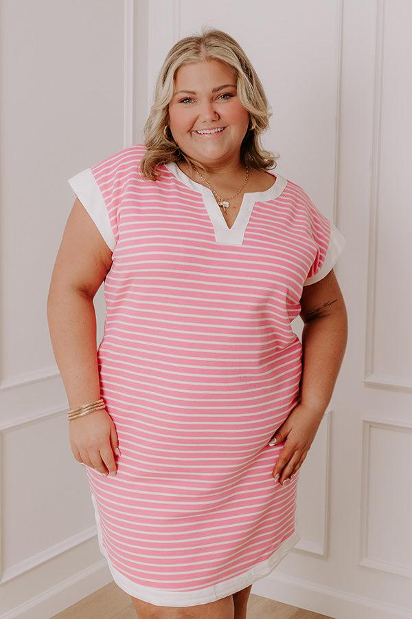 Think Happy Thoughts Stripe Mini Dress Curves Product Image