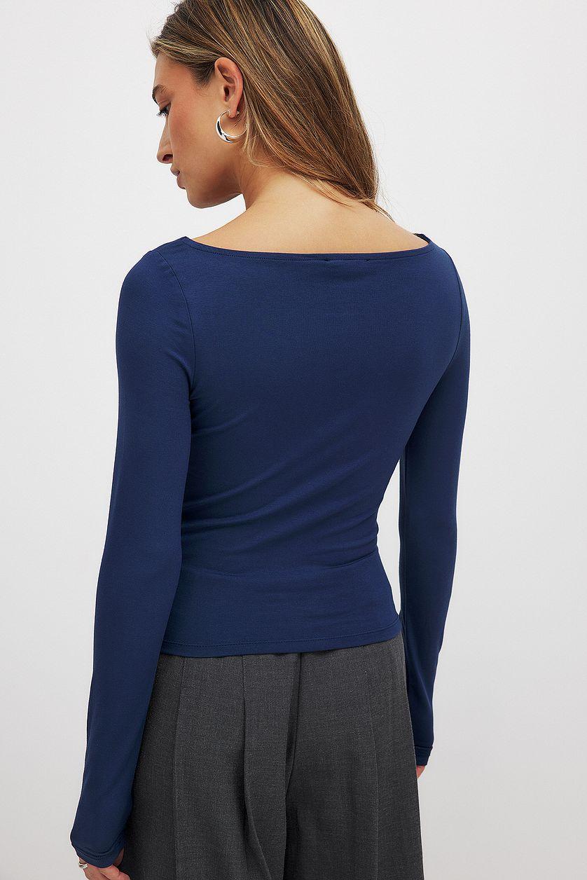 Boat Neck Long Sleeve Top Product Image