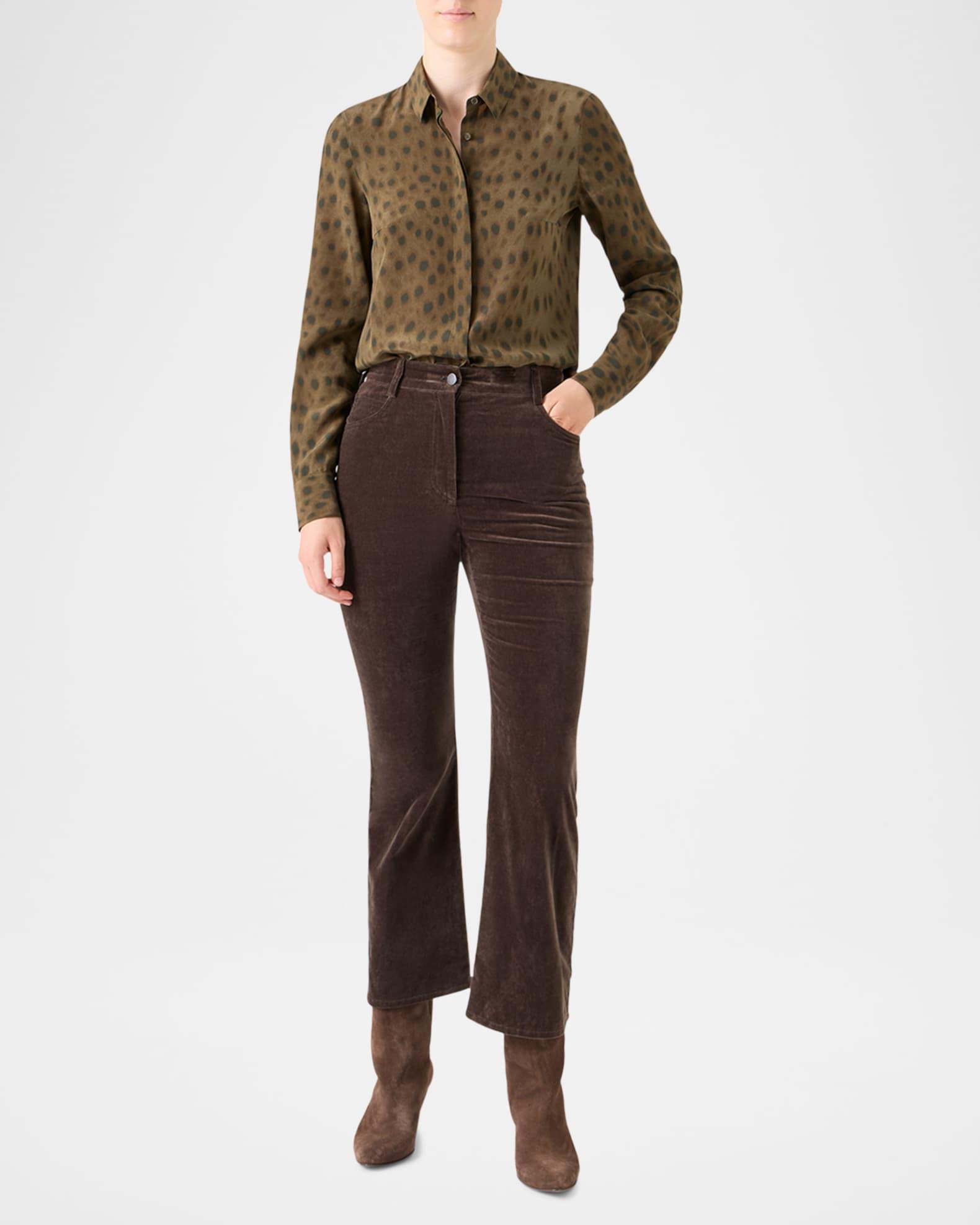 Leopard-Print Silk Crepe De Chine Blouse Product Image