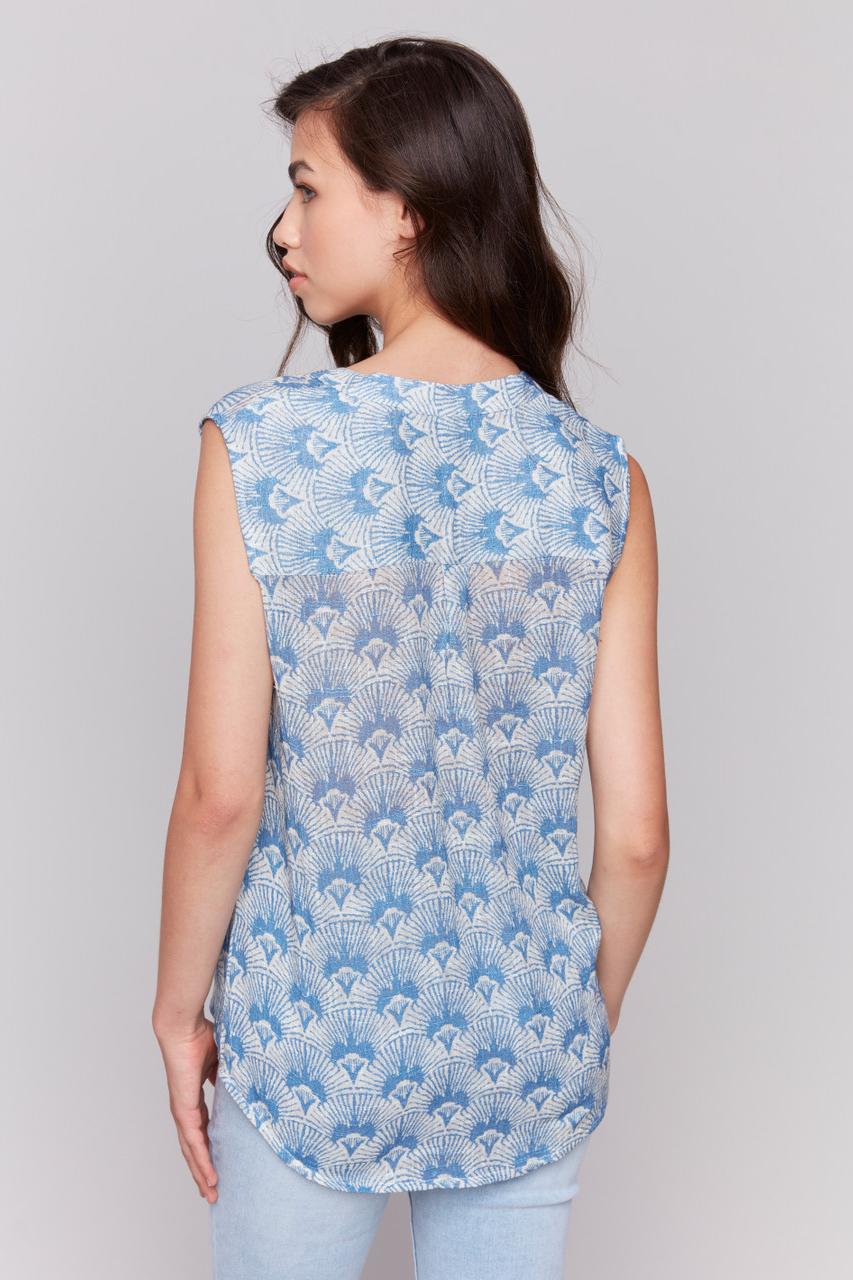 Printed Sleeveless Shirt W/Chest Pocket Product Image