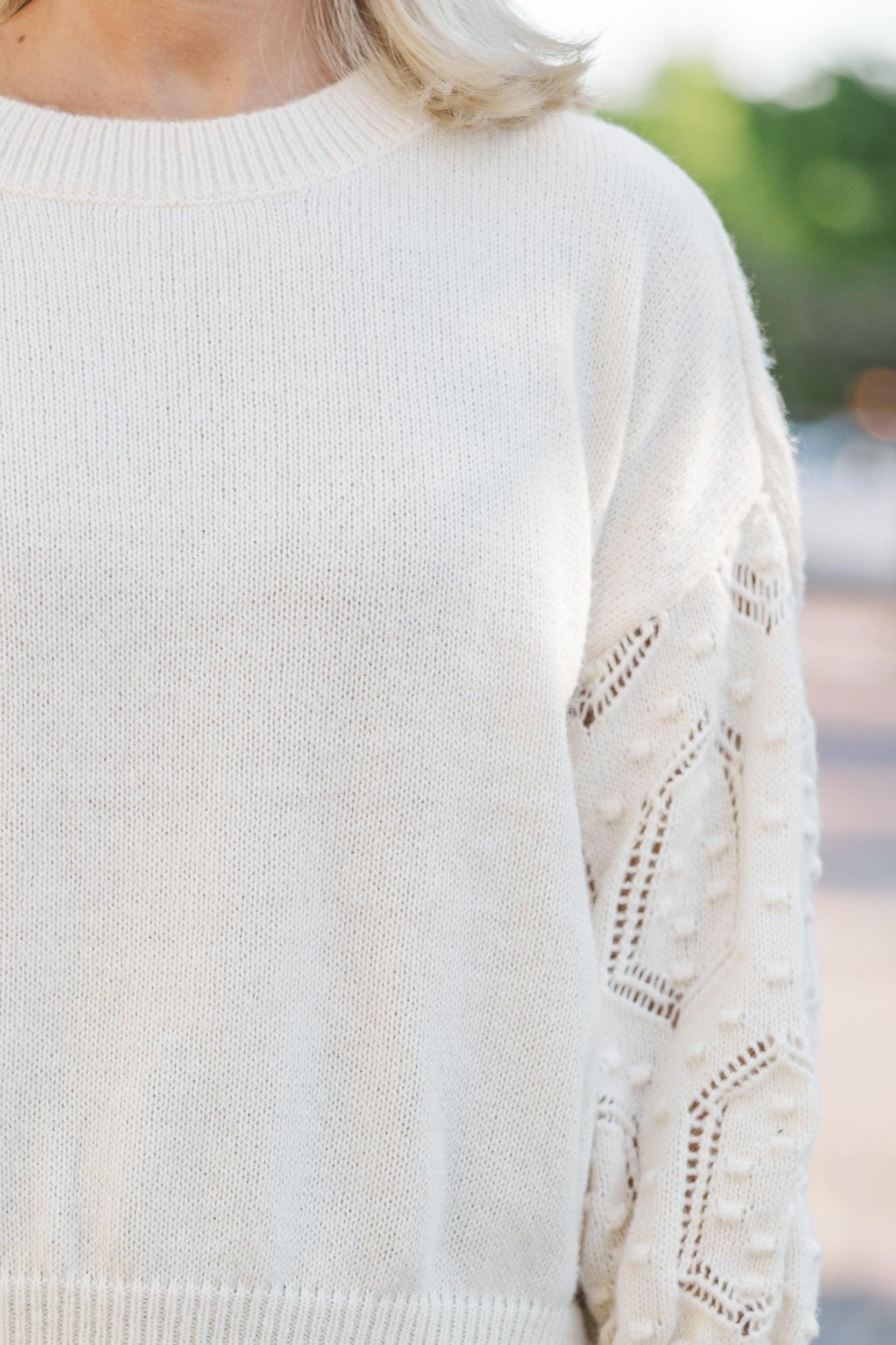 You Know It Ivory Textured Sweater Female Product Image