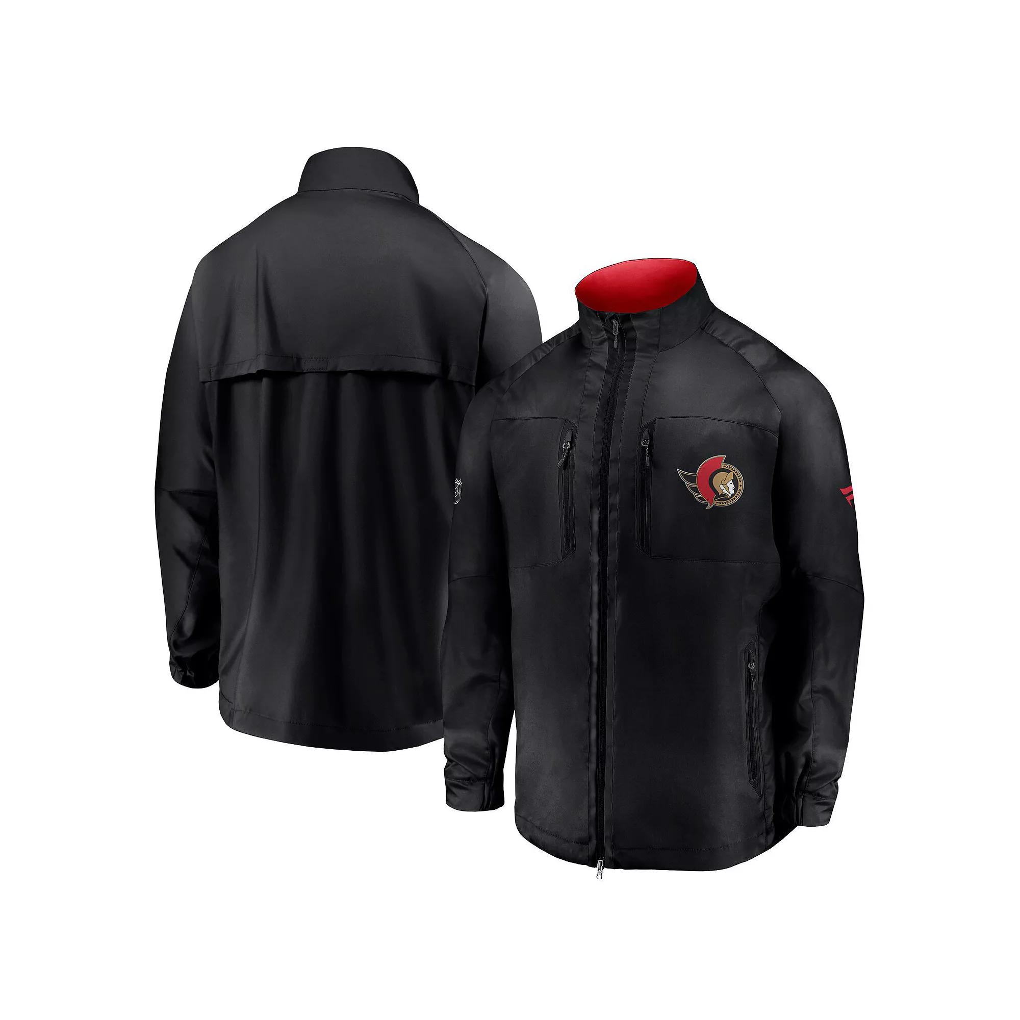 Men's Fanatics Black Ottawa Senators Authentic Pro Locker Room Rink Raglan Full-Zip Jacket,  Product Image