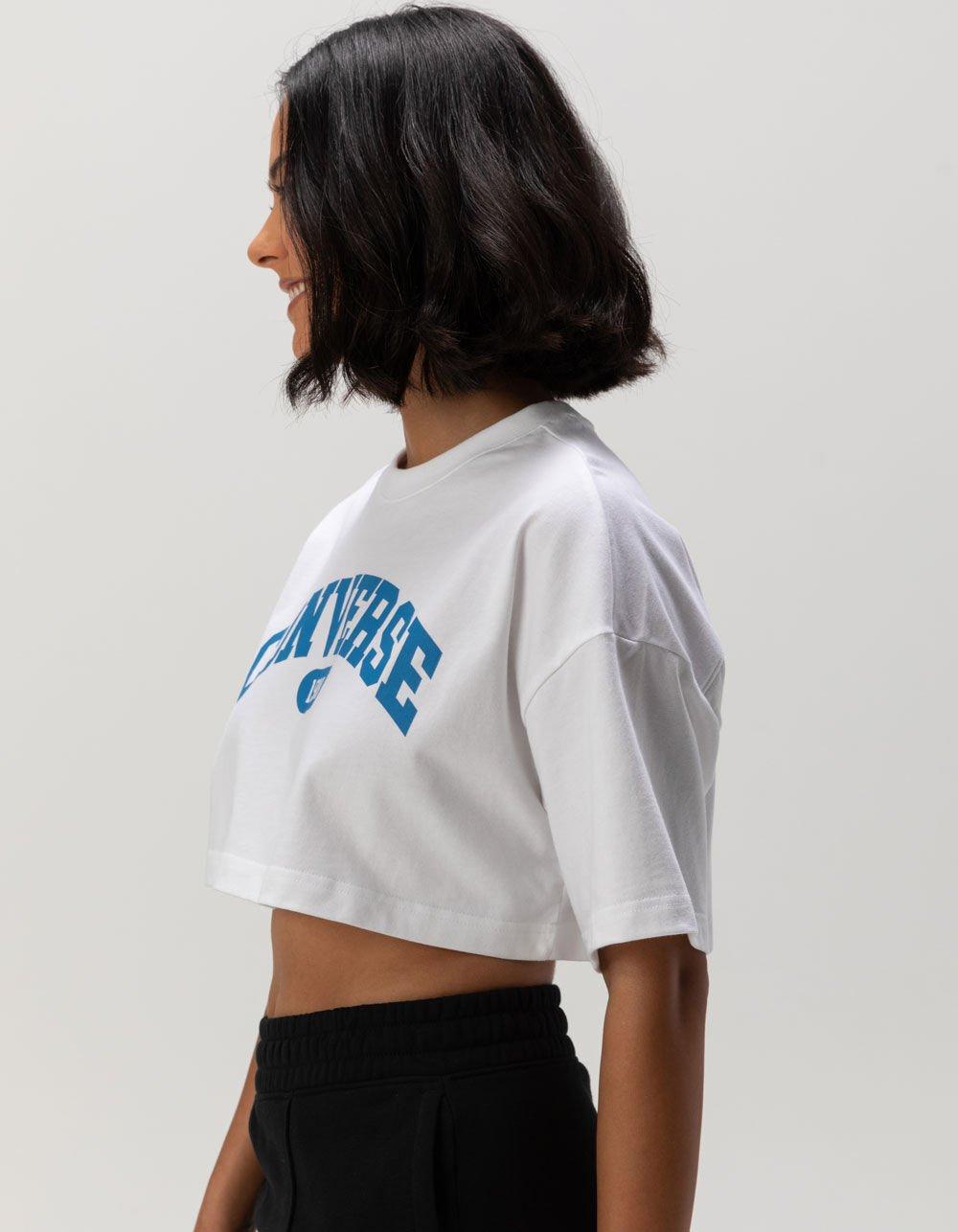 CONVERSE 1908 Womens Crop Tee - WHITE Product Image