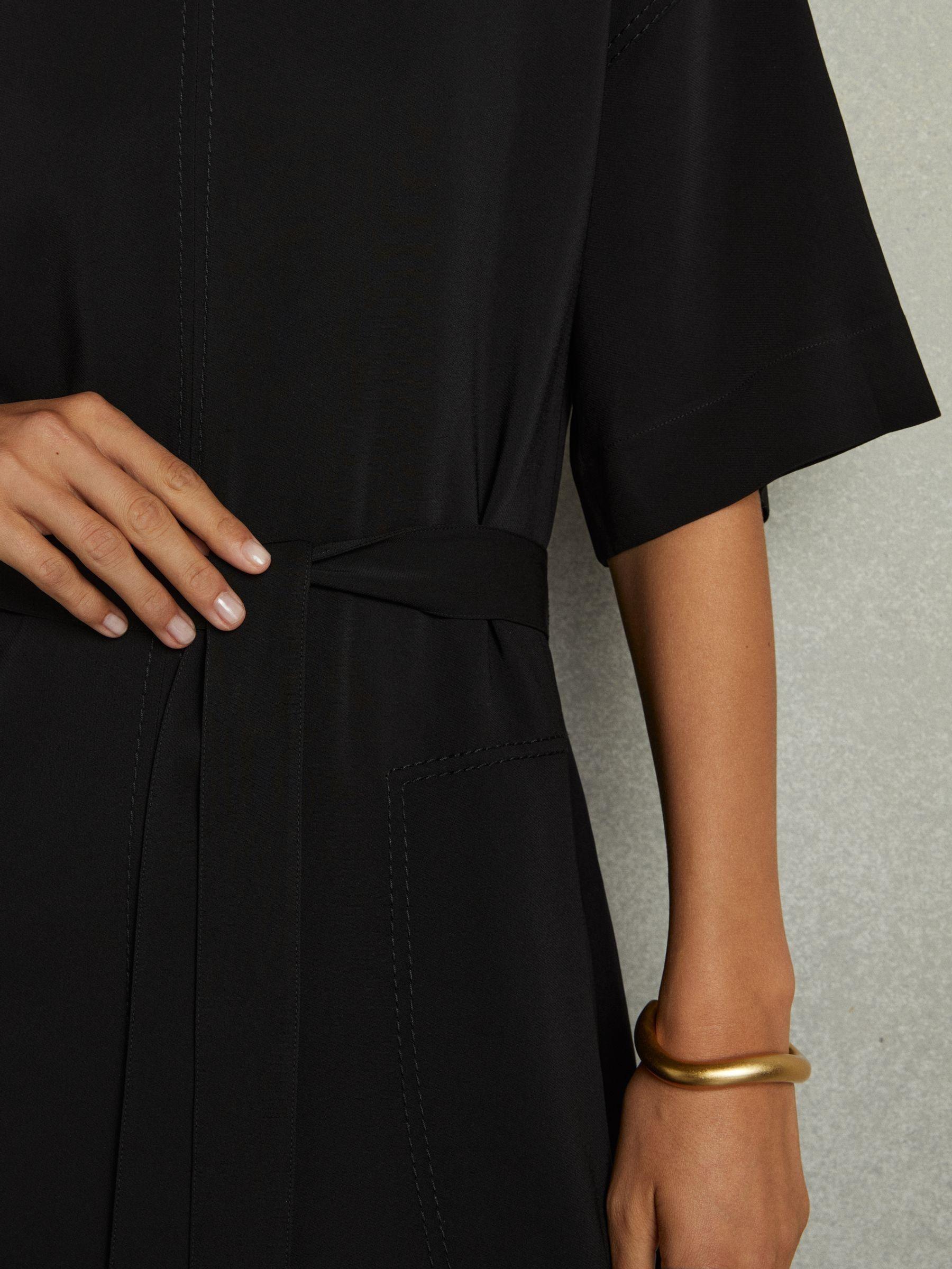 Topstitched-Cady Jumpsuit in Black Product Image