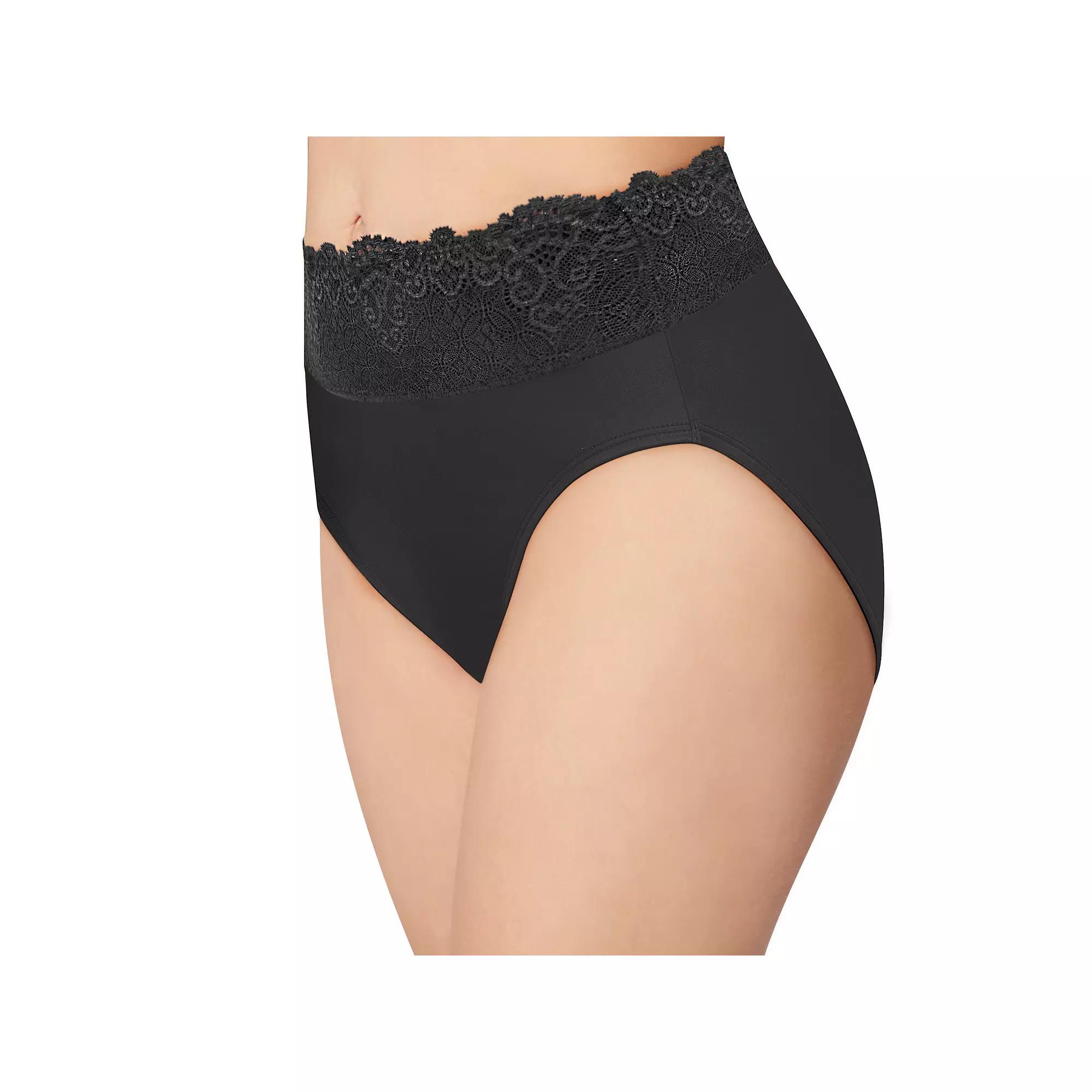 Bali Passion For Comfort Hi Cut Panty DFPC62, Women's, Brown Lace Product Image
