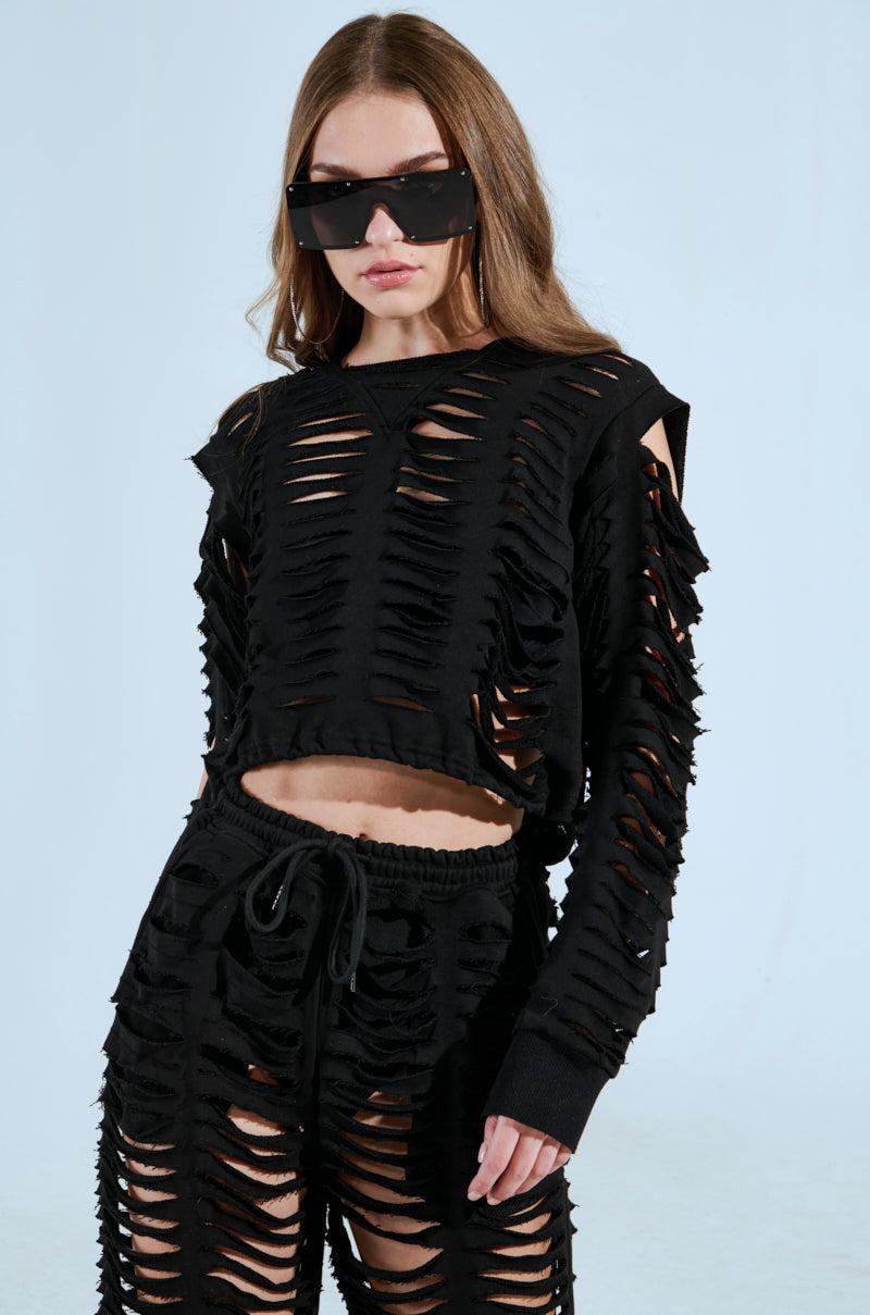 CLEAN LINES SLASHED HOODIE Product Image