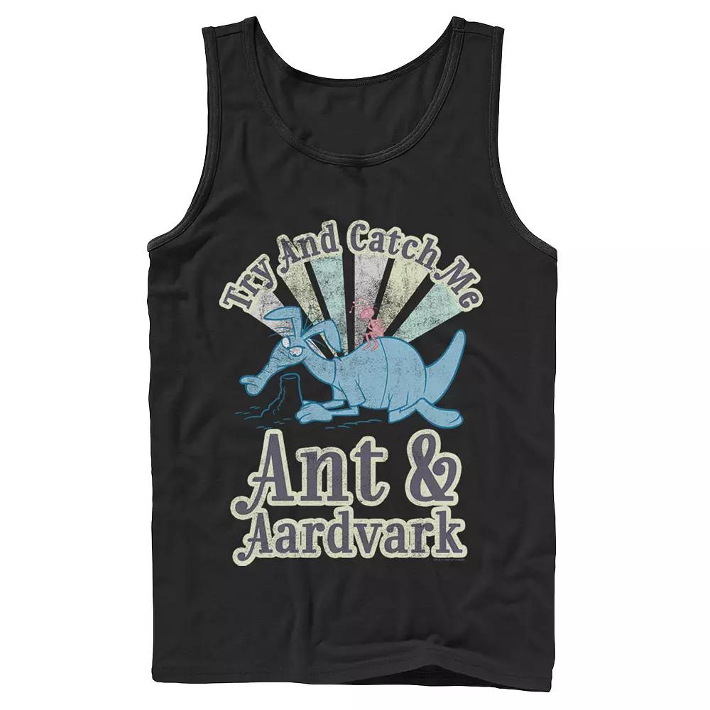 Men's Pink Panther Ant And Aardvark Try And Catch Me Tank Top, Size: XL, Black Product Image